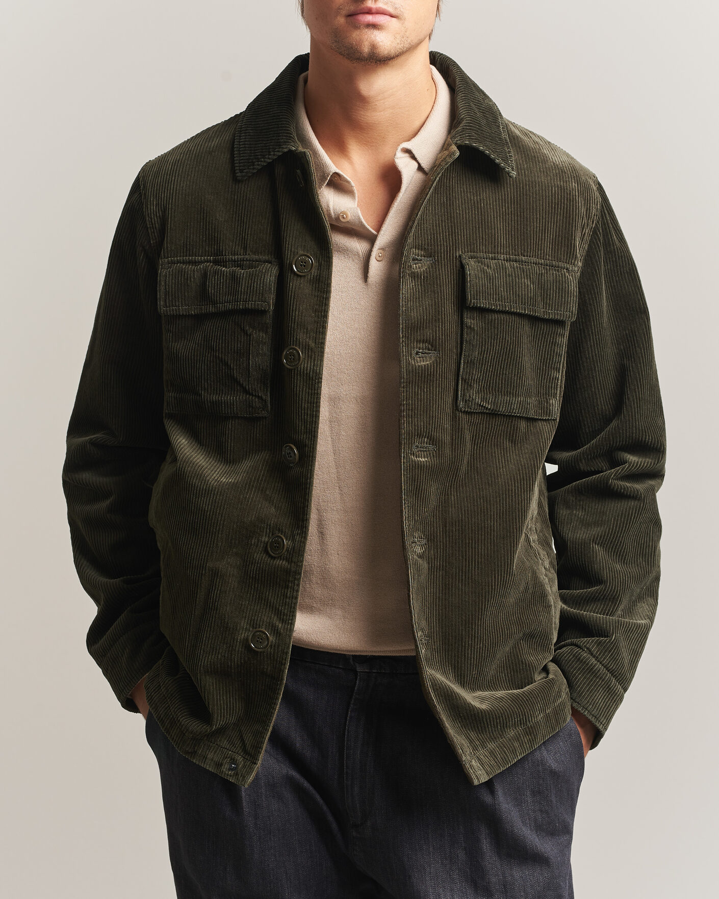 Mies | Takit | Aspesi | Tigre Corduroy Shirt Jacket Military