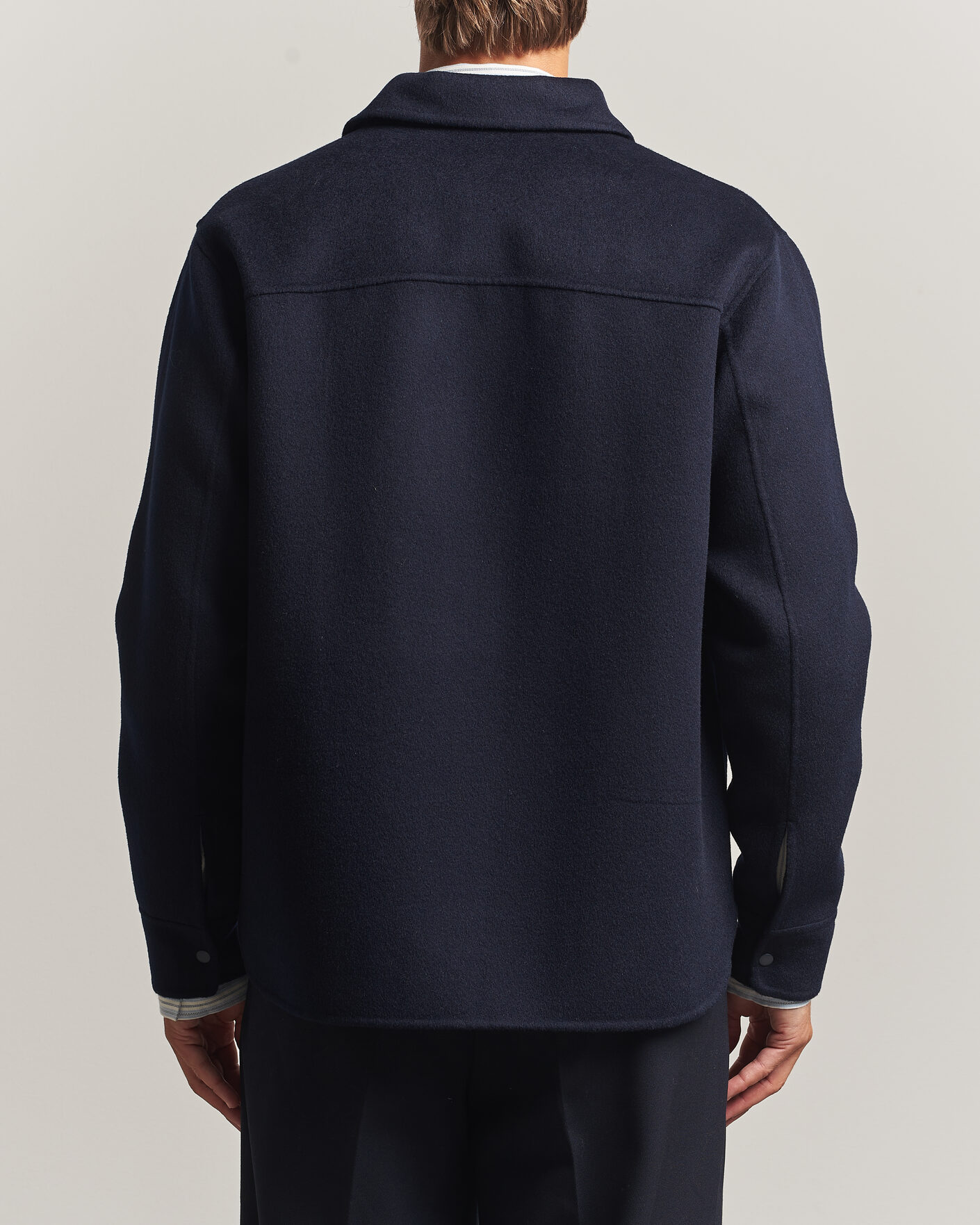 Mies | Takit | Aspesi | Double Wool Shirt Jacket Navy