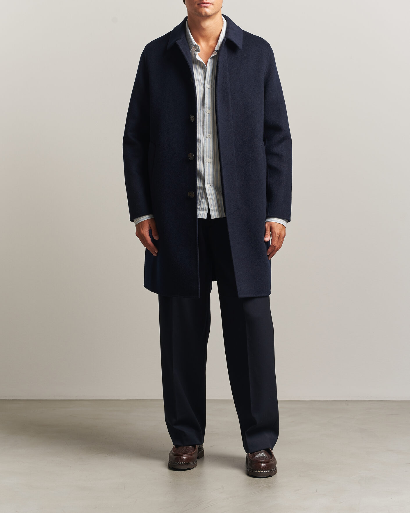 Mies | Takit | Aspesi | Double Wool Coat Navy