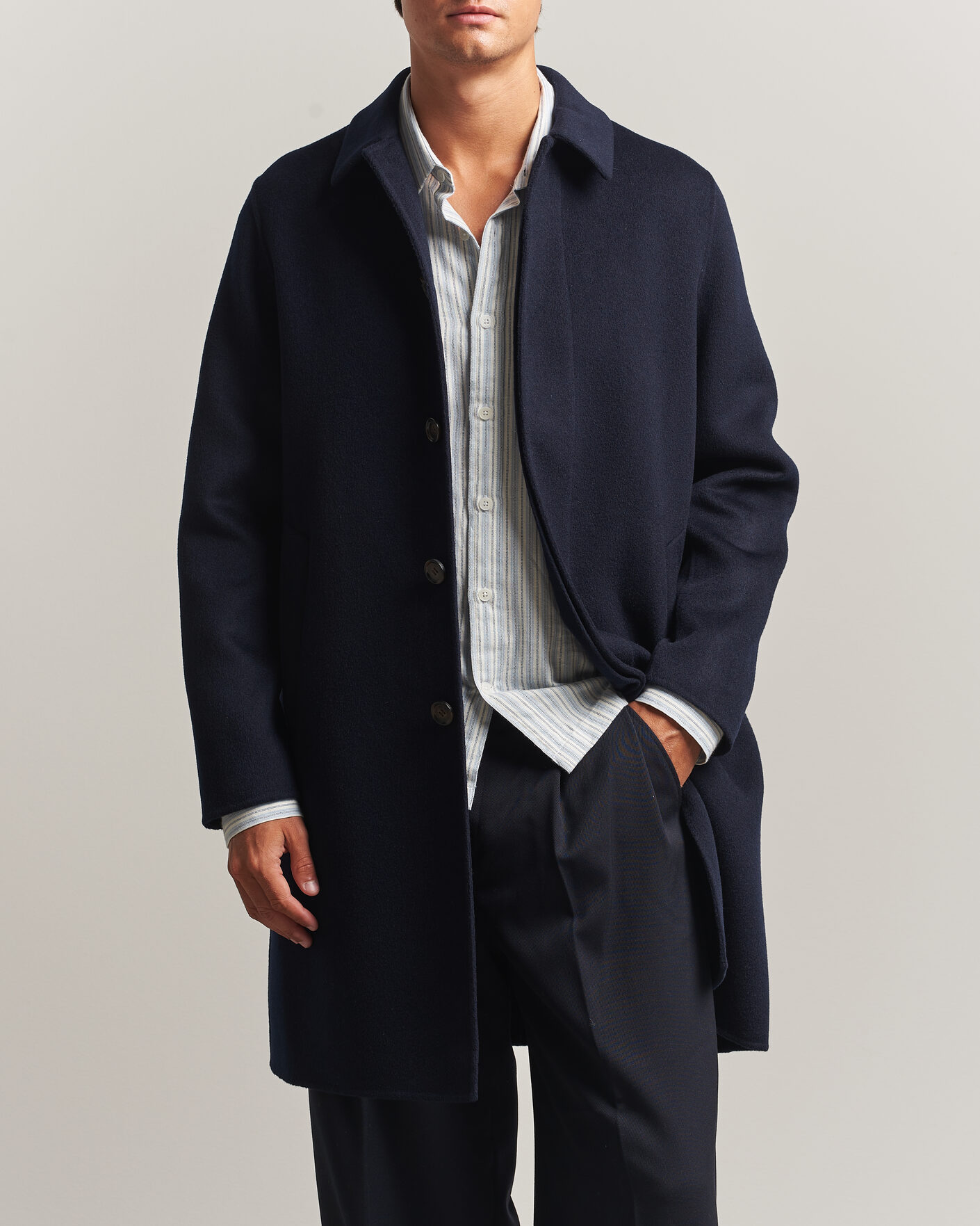 Mies | Takit | Aspesi | Double Wool Coat Navy