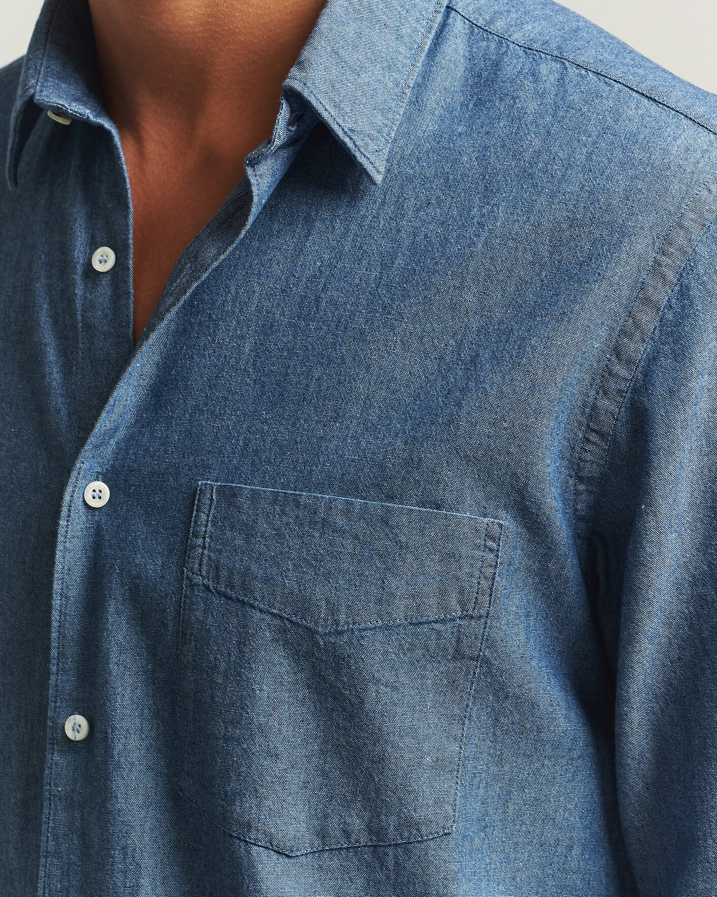 Mies | Kauluspaidat | Aspesi | Chambray Shirt Blue Denim