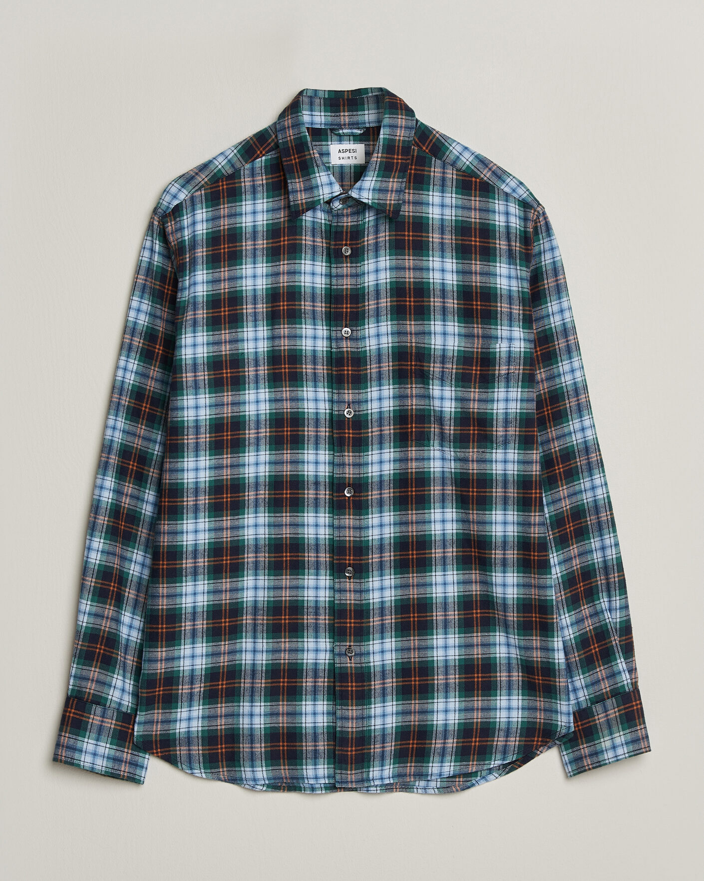 Mies | Kauluspaidat | Aspesi | Flannel Shirt Blue Check