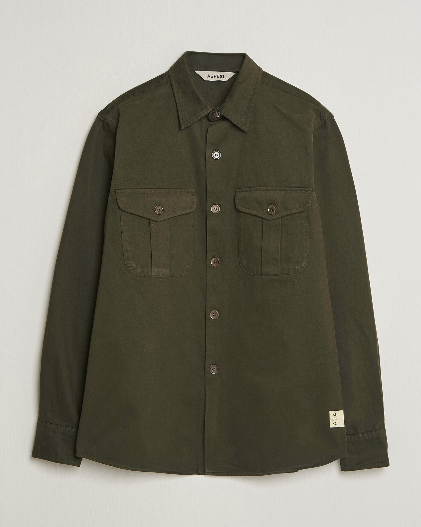 Mies | Kauluspaidat | Aspesi | Twill Cotton Overshirt Military