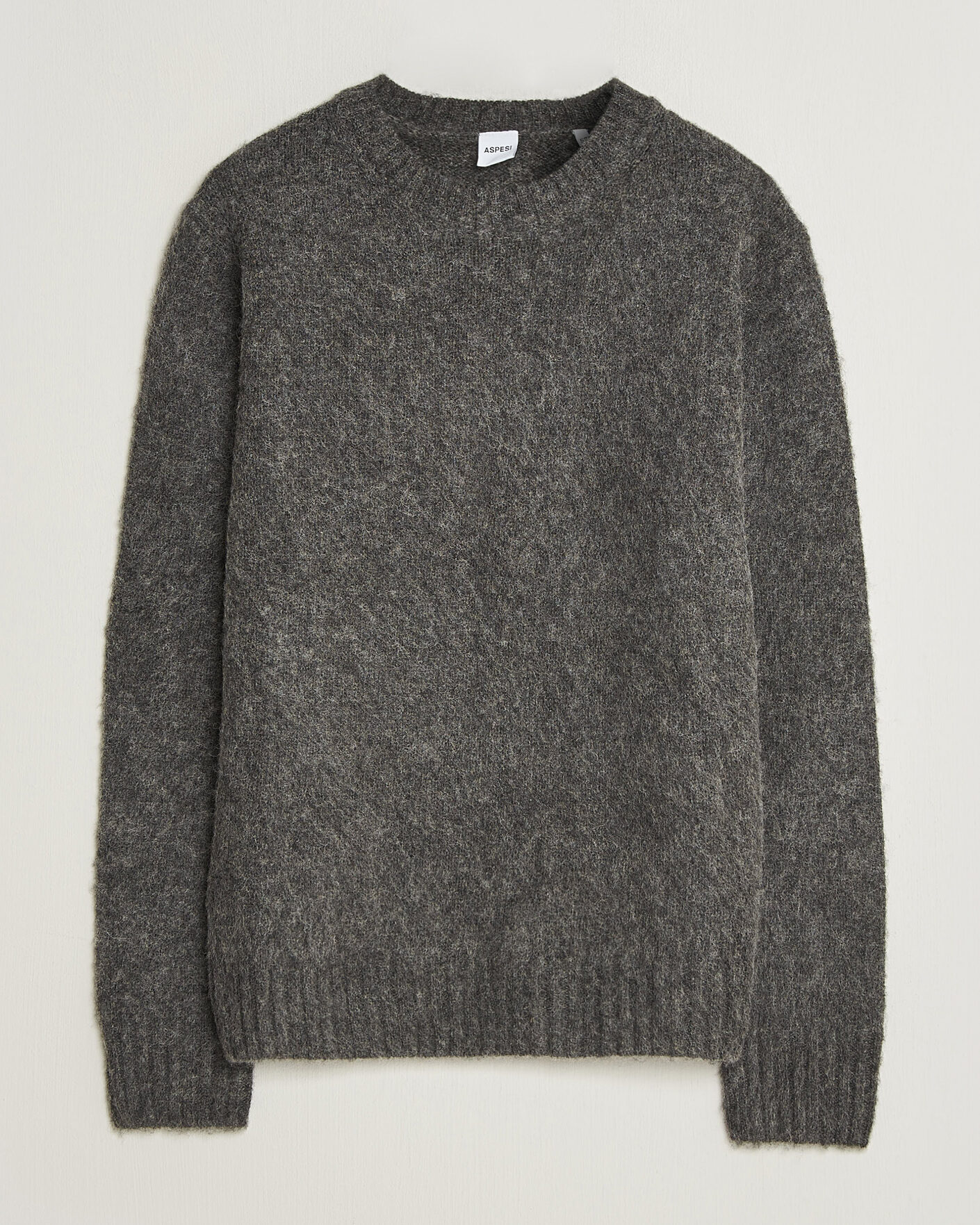 Mies | Puserot | Aspesi | Brushed Shetland Sweater Grey Melange