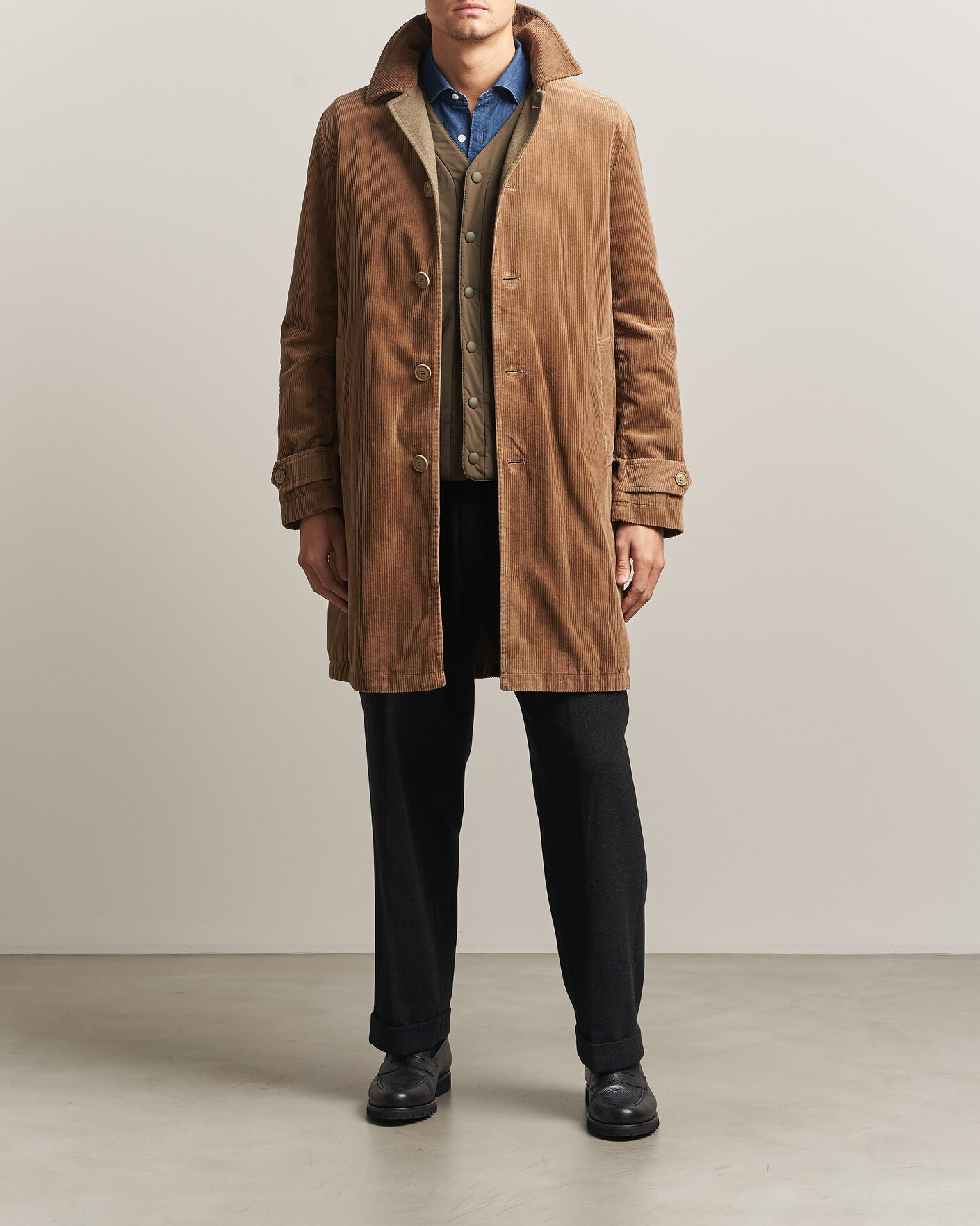 Mies | Takit | Aspesi | Corduroy Raglan Coat Beige