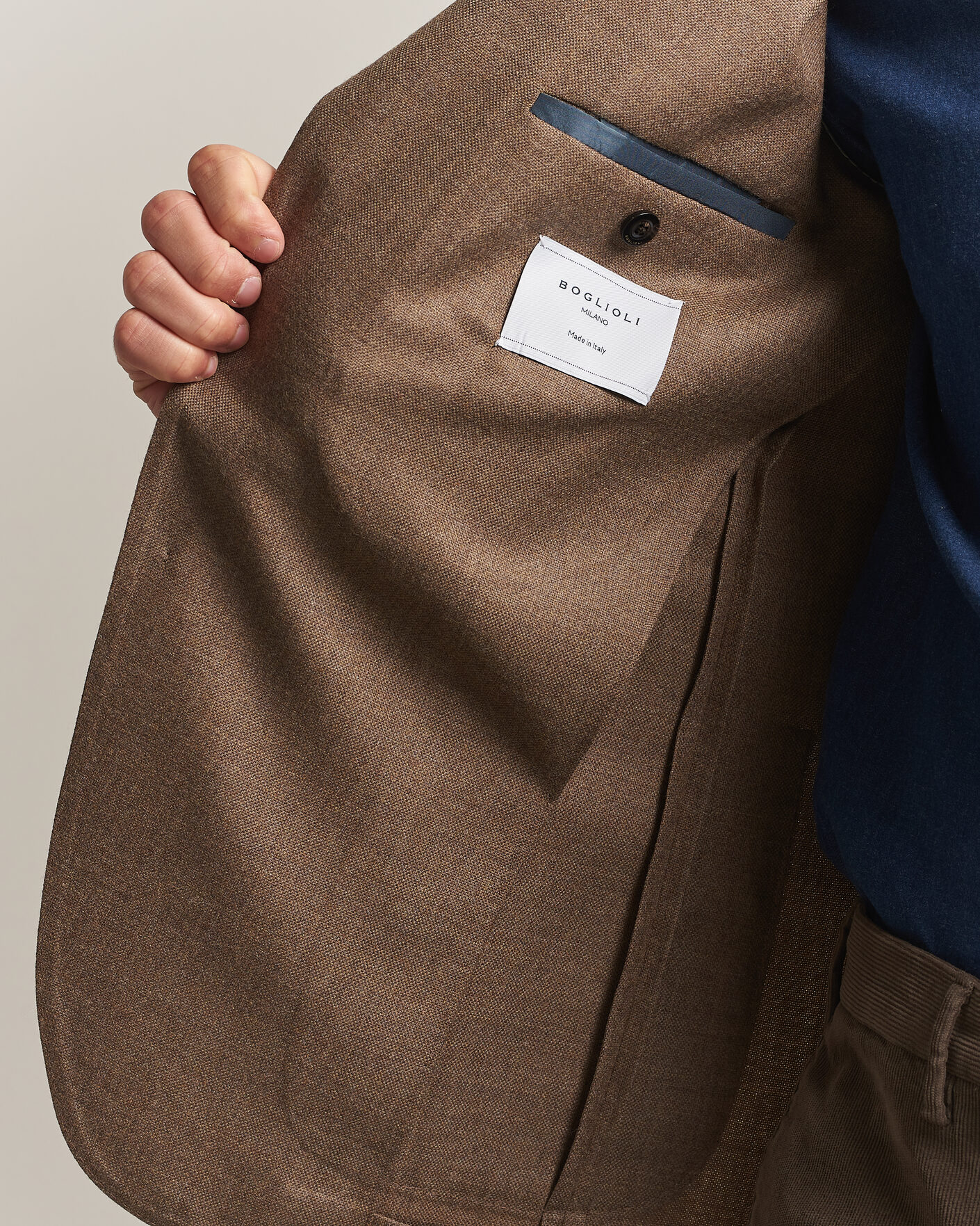Mies | Pikkutakit | Boglioli | K Jacket Wool Hopsack Blazer Beige