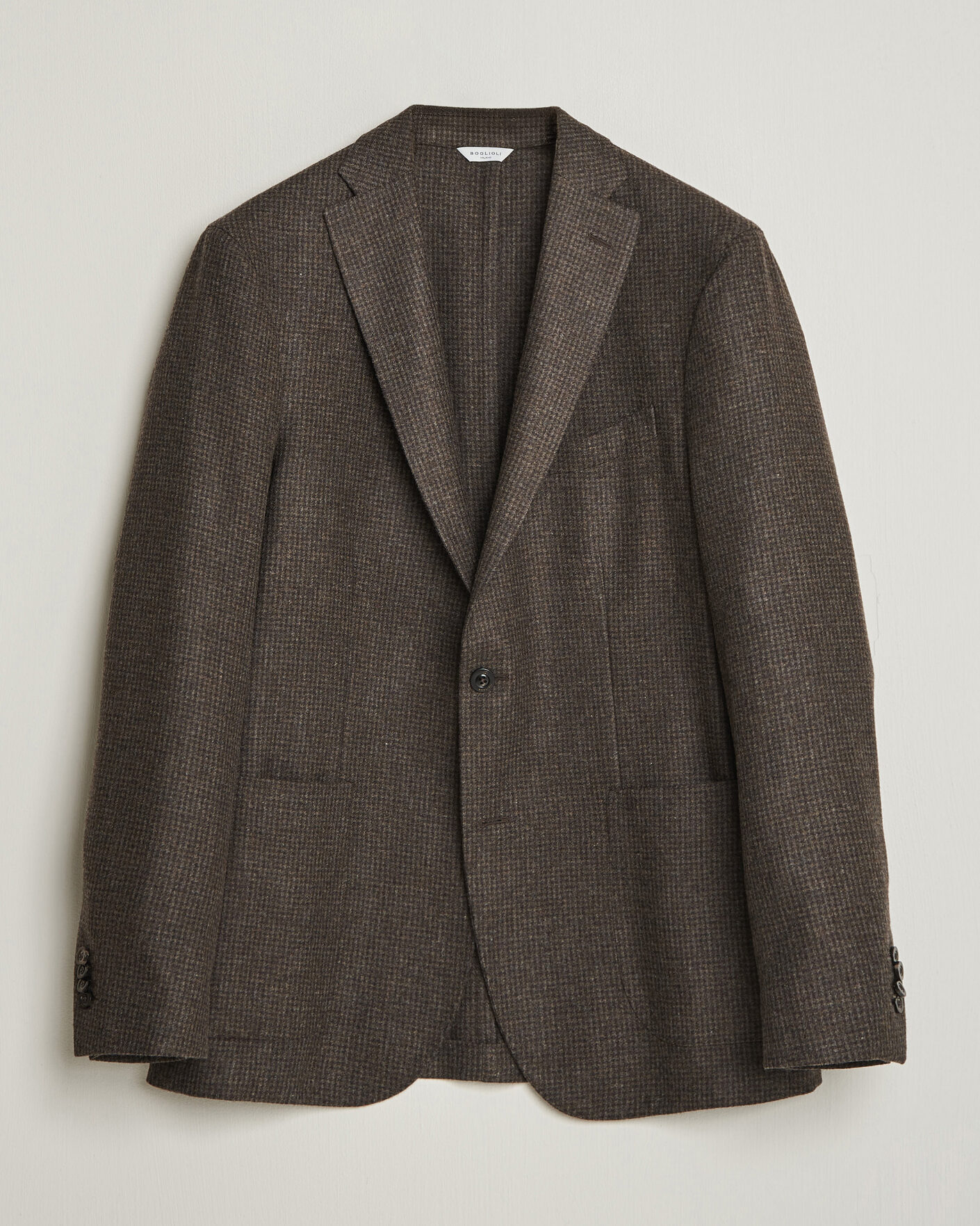 Mies | Pikkutakit | Boglioli | K Jacket Wool Houndstooth Blazer Dark Brown