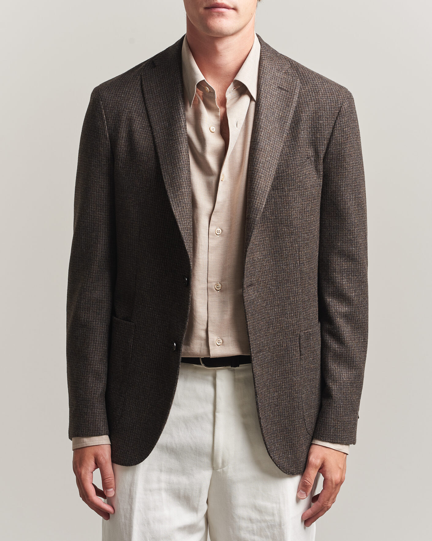 Mies | Pikkutakit | Boglioli | K Jacket Wool Houndstooth Blazer Dark Brown
