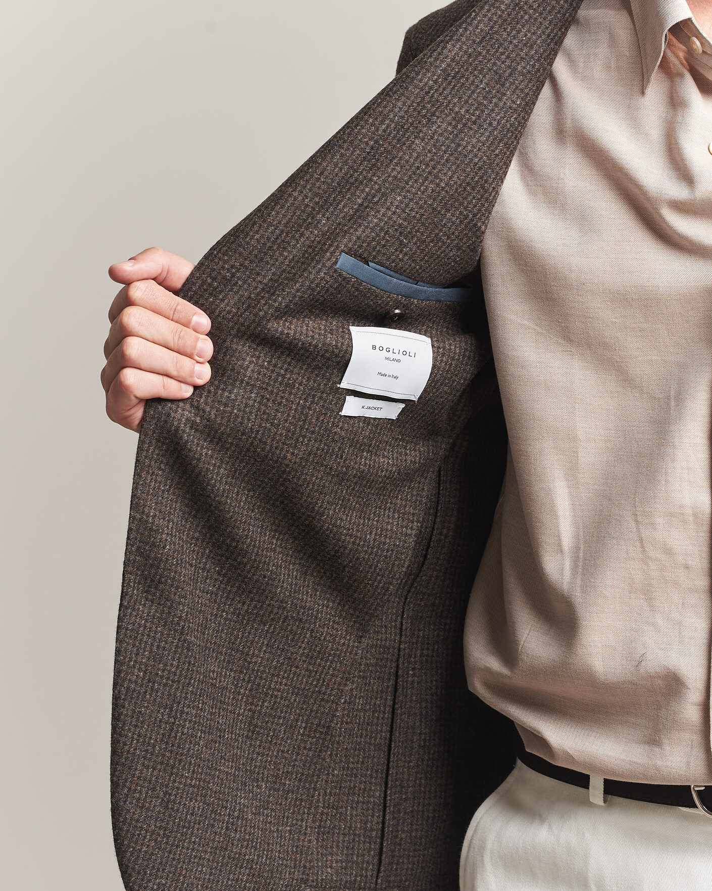 Mies | Pikkutakit | Boglioli | K Jacket Wool Houndstooth Blazer Dark Brown