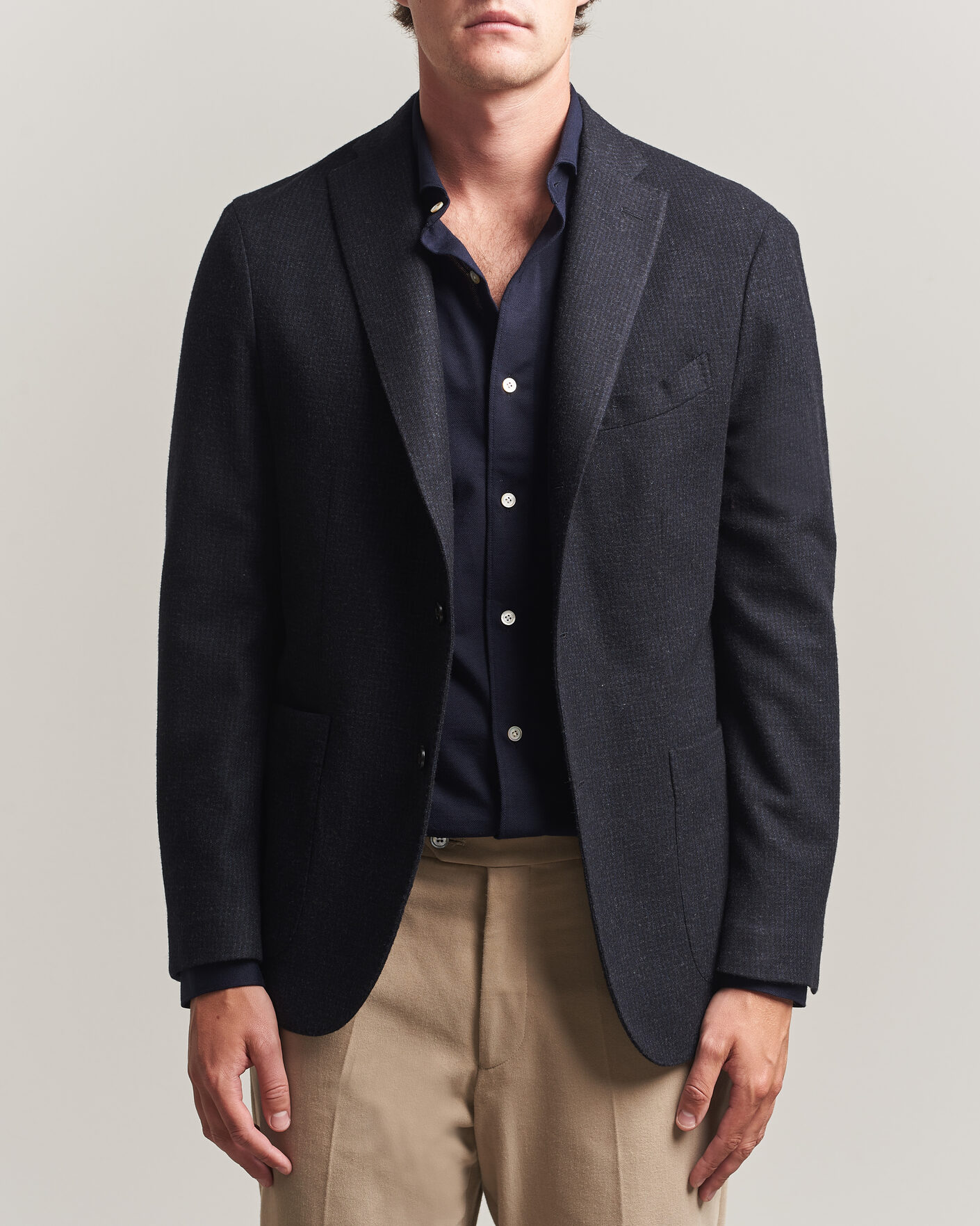 Mies | Pikkutakit | Boglioli | K Jacket Wool Houndstooth Blazer Navy