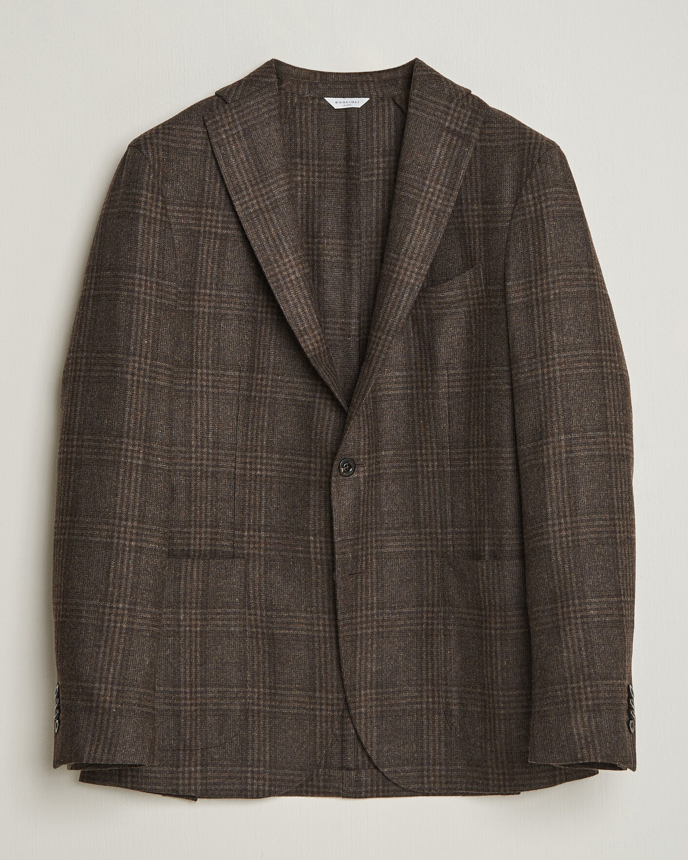 Mies | Pikkutakit | Boglioli | K Jacket Wool Check Blazer Dark Brown