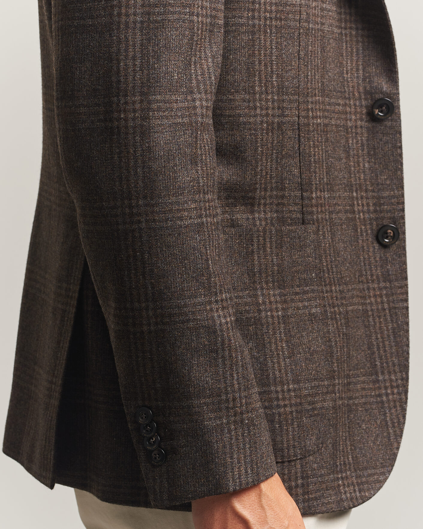 Mies | Pikkutakit | Boglioli | K Jacket Wool Check Blazer Dark Brown