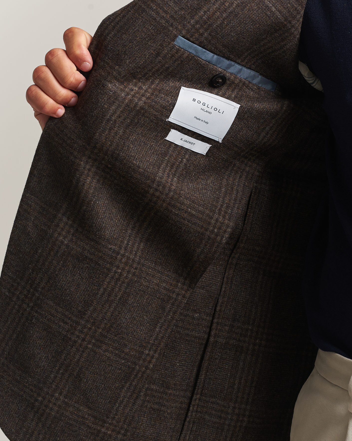 Mies | Pikkutakit | Boglioli | K Jacket Wool Check Blazer Dark Brown