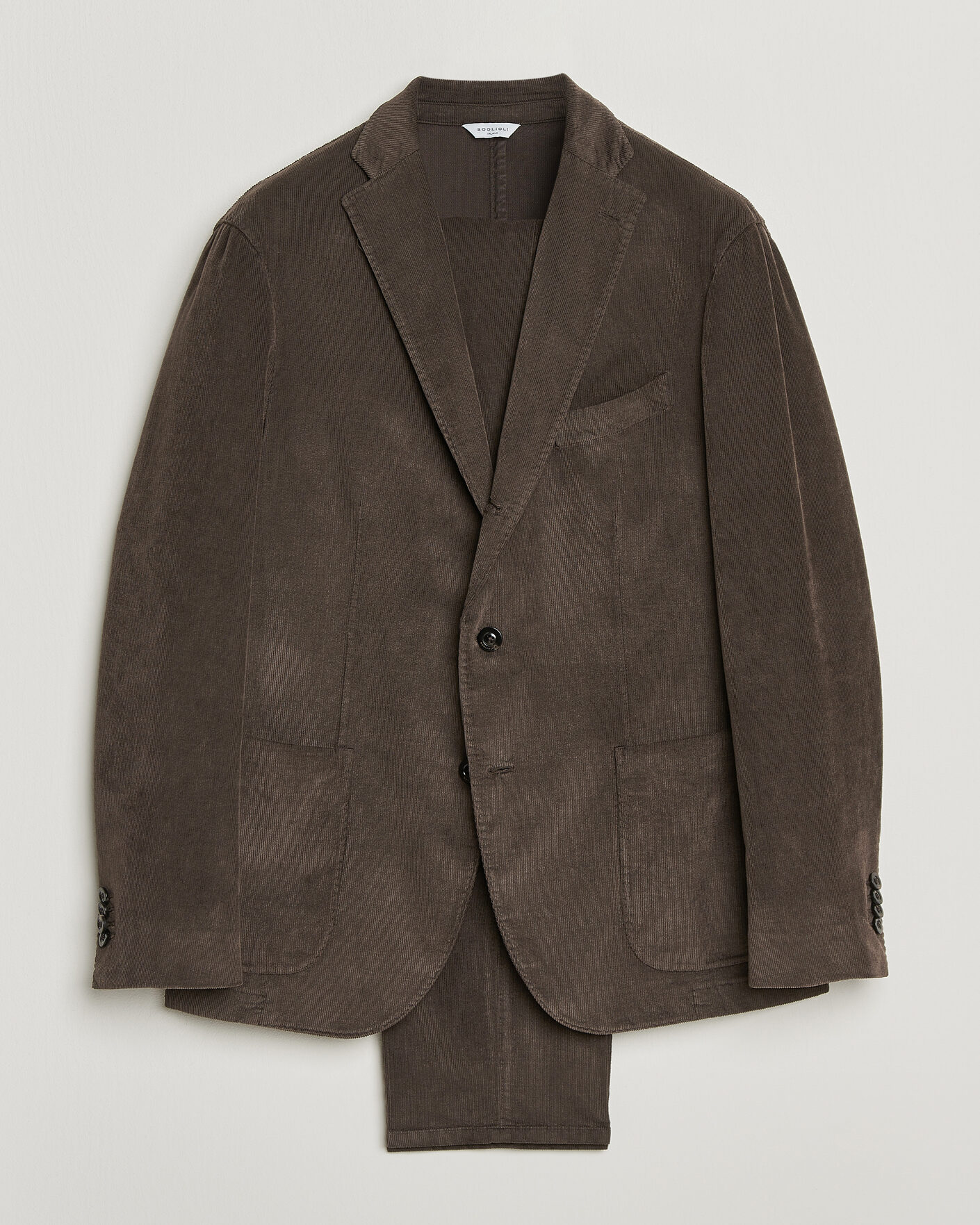 Mies | Puvut | Boglioli | K Jacket Baby Corduroy Suit Dark Brown
