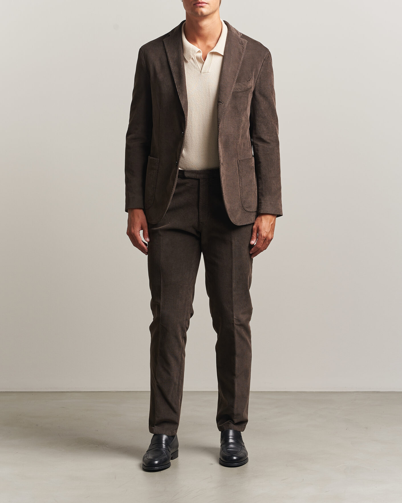 Mies | Puvut | Boglioli | K Jacket Baby Corduroy Suit Dark Brown