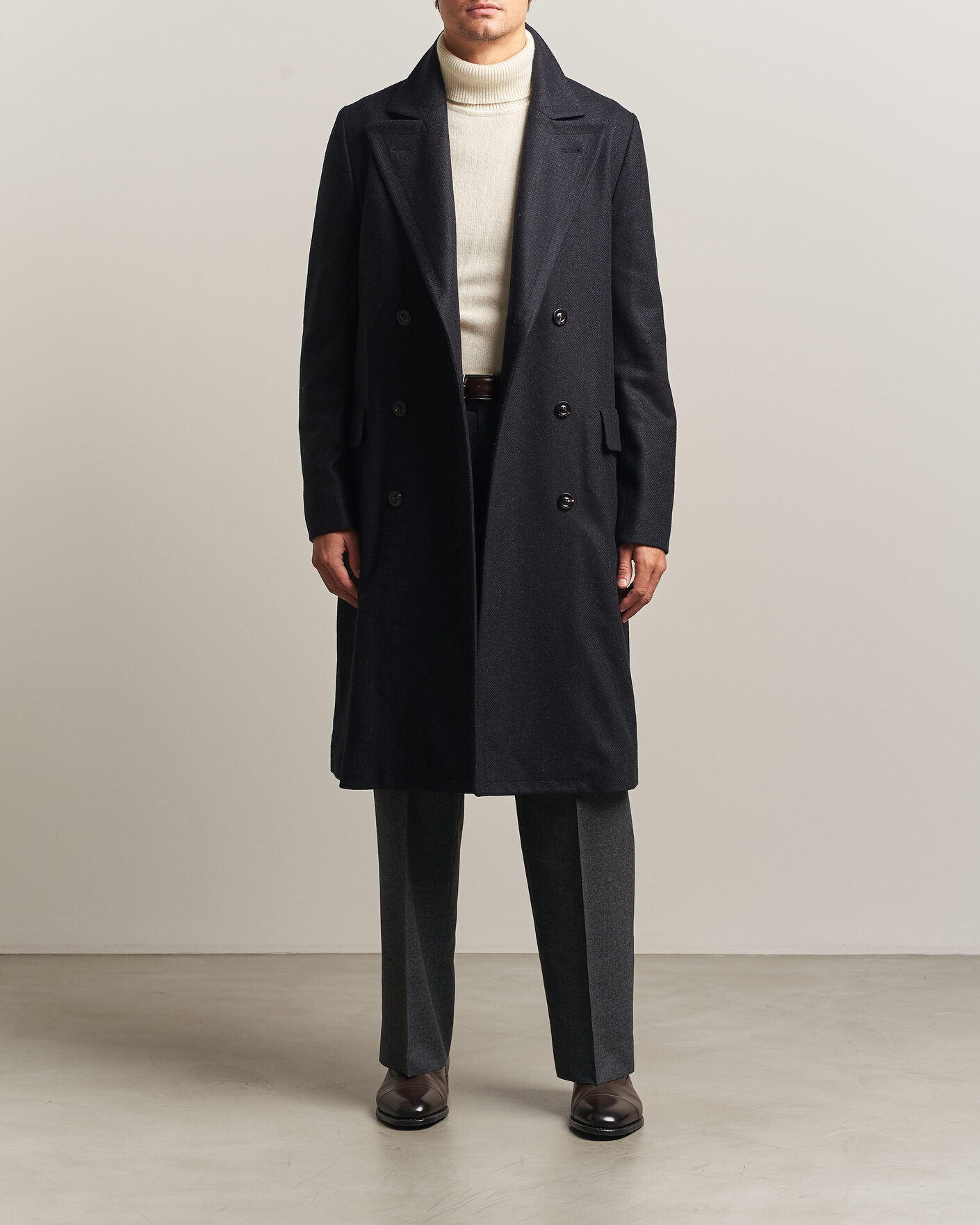Mies | Takit | Boglioli | Double Breasted Wool Coat Navy