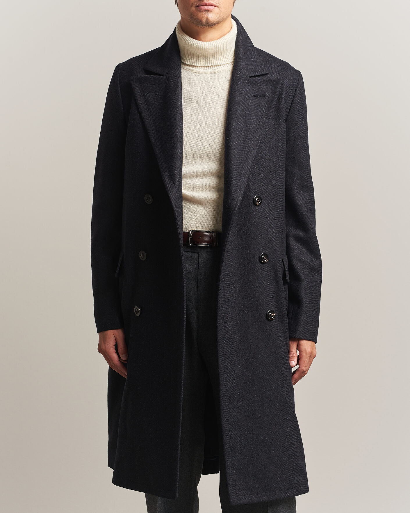 Mies | Takit | Boglioli | Double Breasted Wool Coat Navy