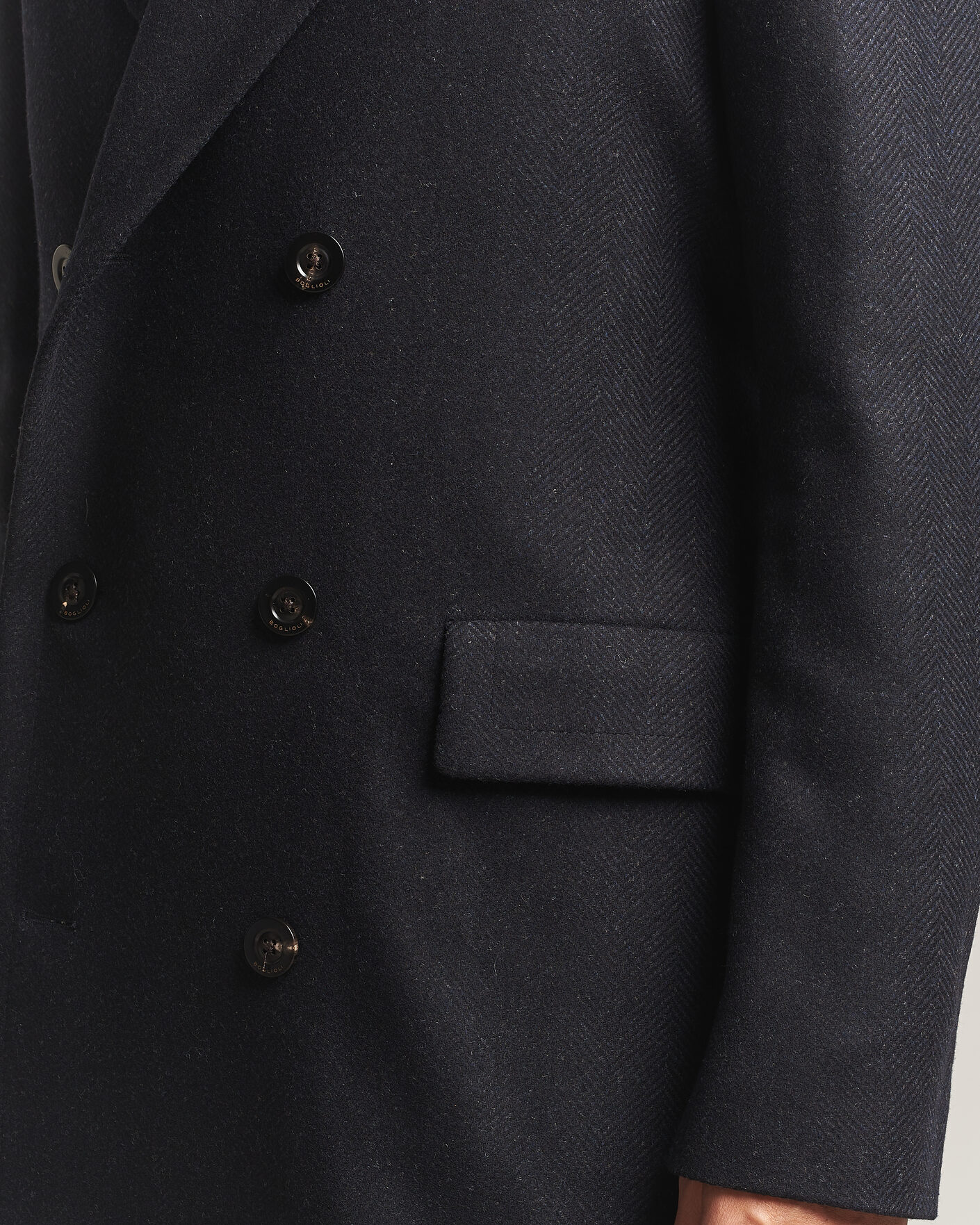 Mies | Takit | Boglioli | Double Breasted Wool Coat Navy