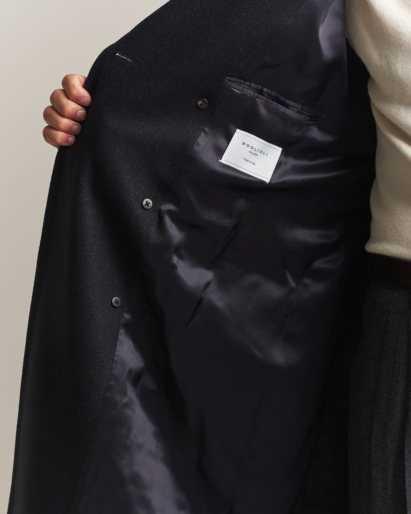 Mies | Takit | Boglioli | Double Breasted Wool Coat Navy