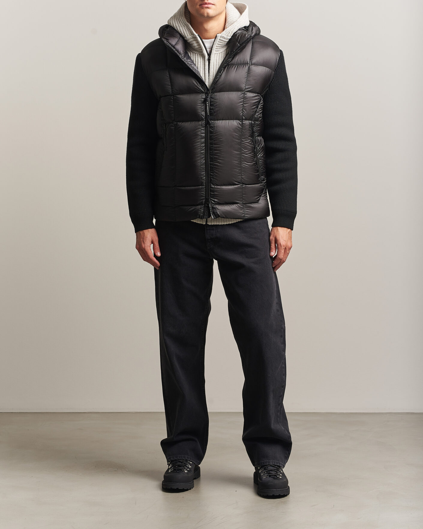 Mies | Takit | C.P. Company | Merino Wool Padded Hybrid Hood Jacket Black