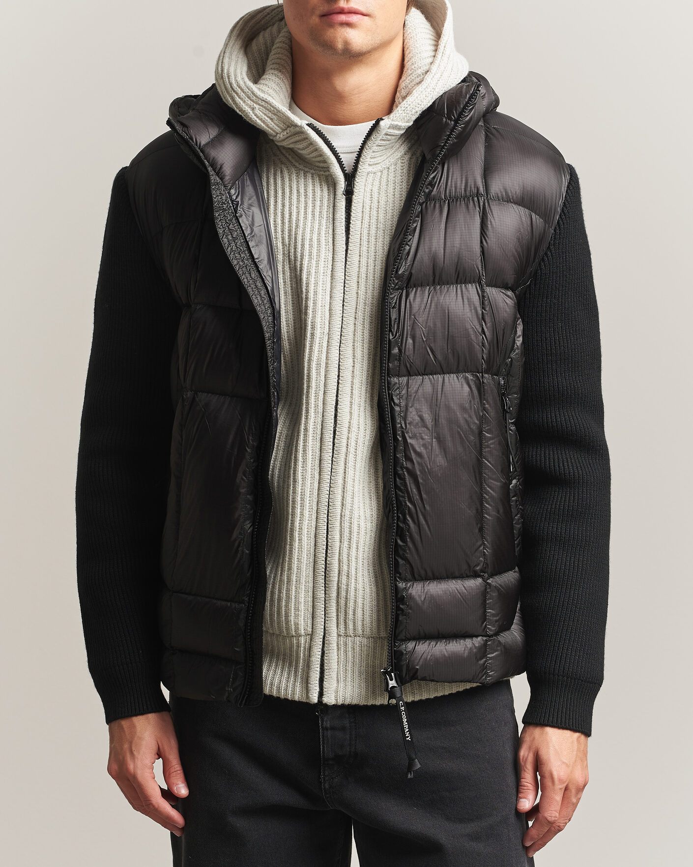 Mies | Takit | C.P. Company | Merino Wool Padded Hybrid Hood Jacket Black