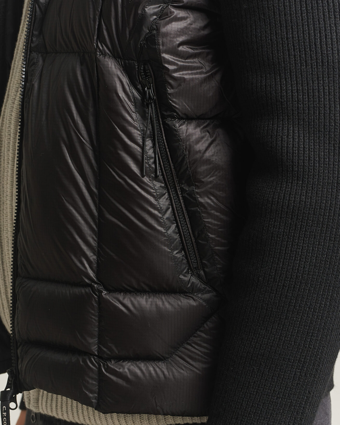 Mies | Takit | C.P. Company | Merino Wool Padded Hybrid Hood Jacket Black