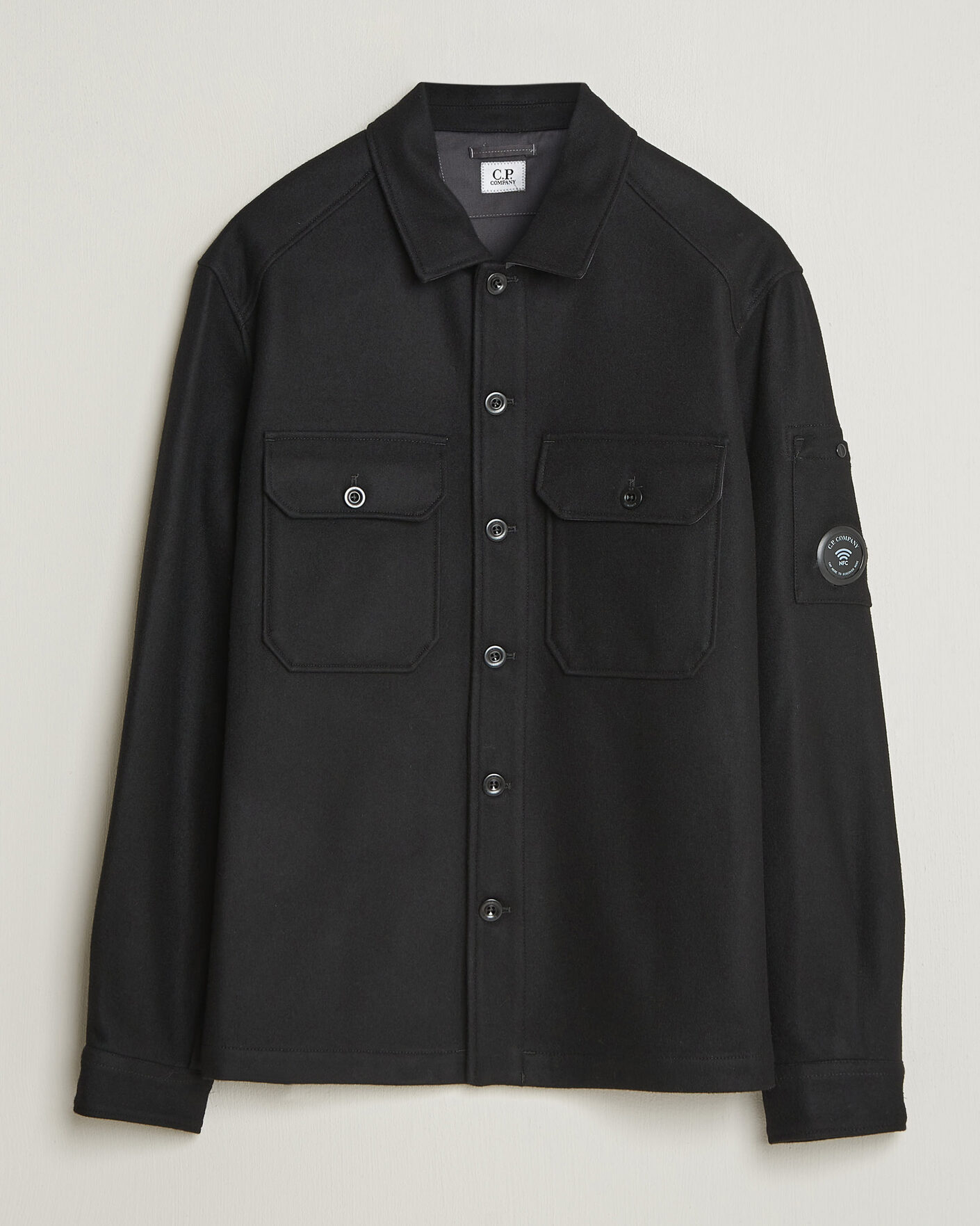 Mies | Takit | C.P. Company | Felted Wool Overshirt Black