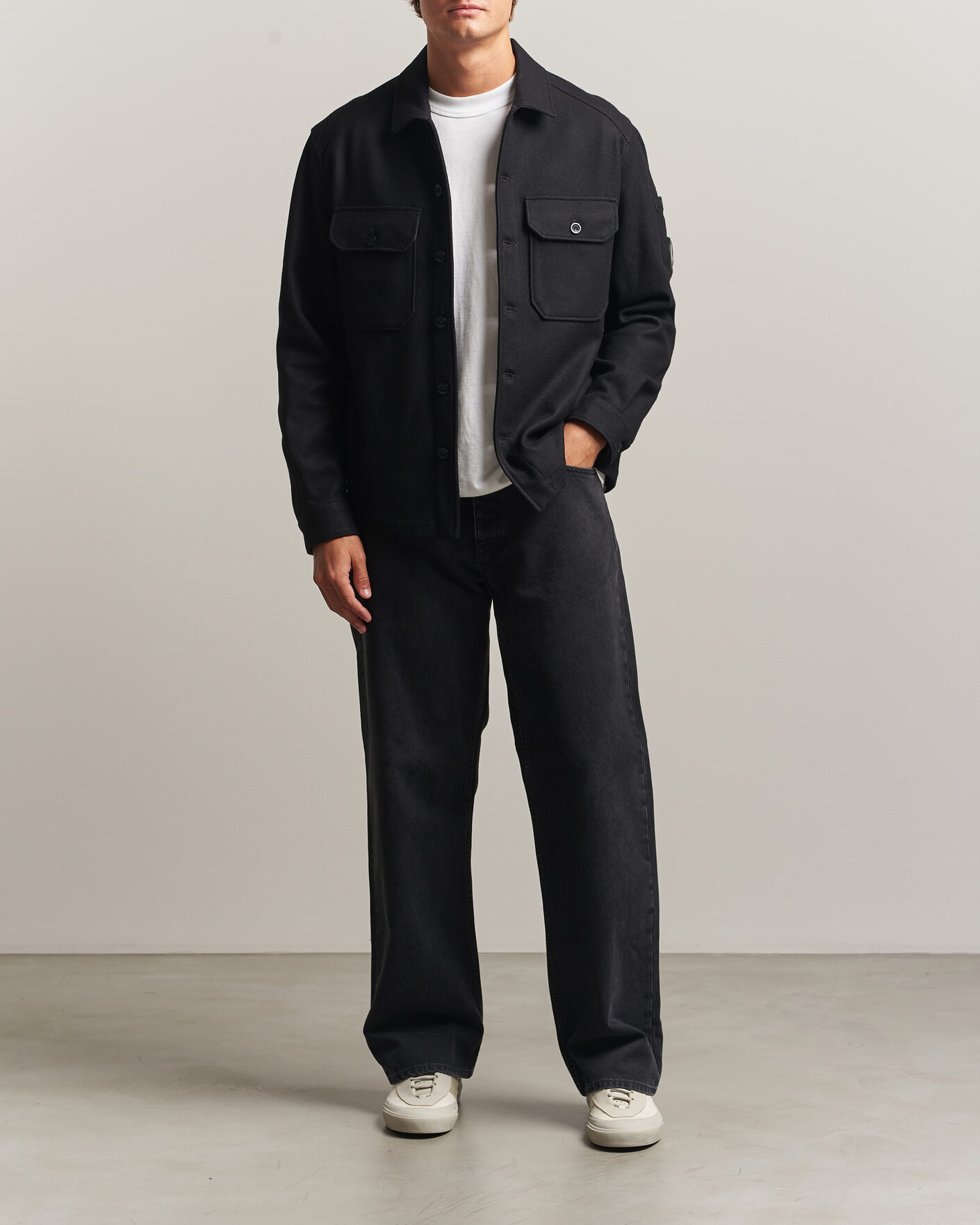 Mies | Takit | C.P. Company | Felted Wool Overshirt Black