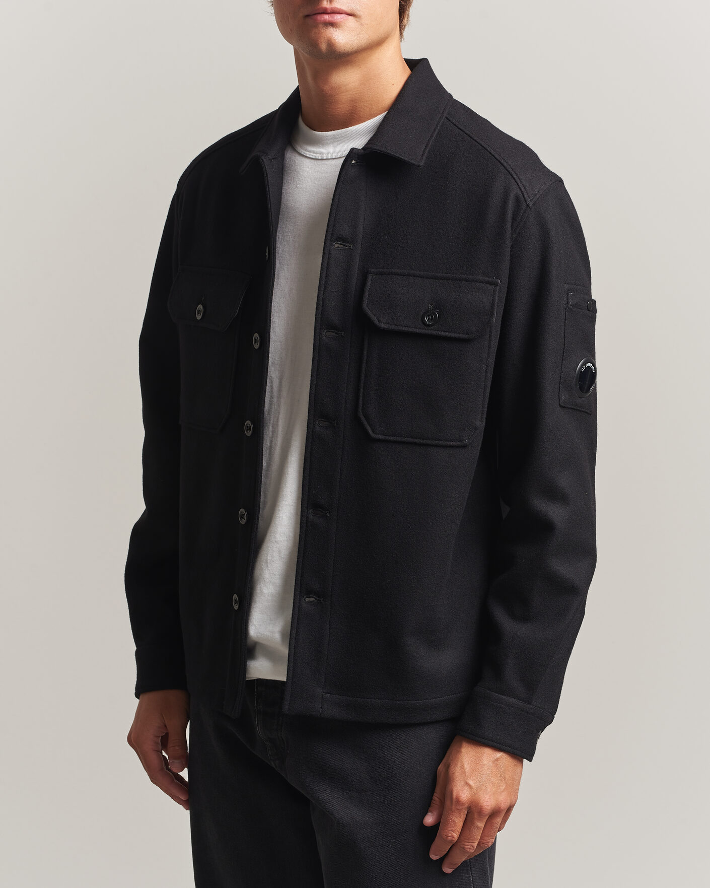 Mies | Takit | C.P. Company | Felted Wool Overshirt Black