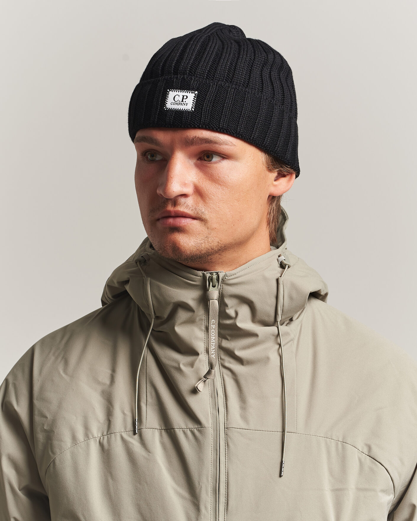 Mies | Pipot | C.P. Company | Extra Fine Merino Rib Knitted Hat Black