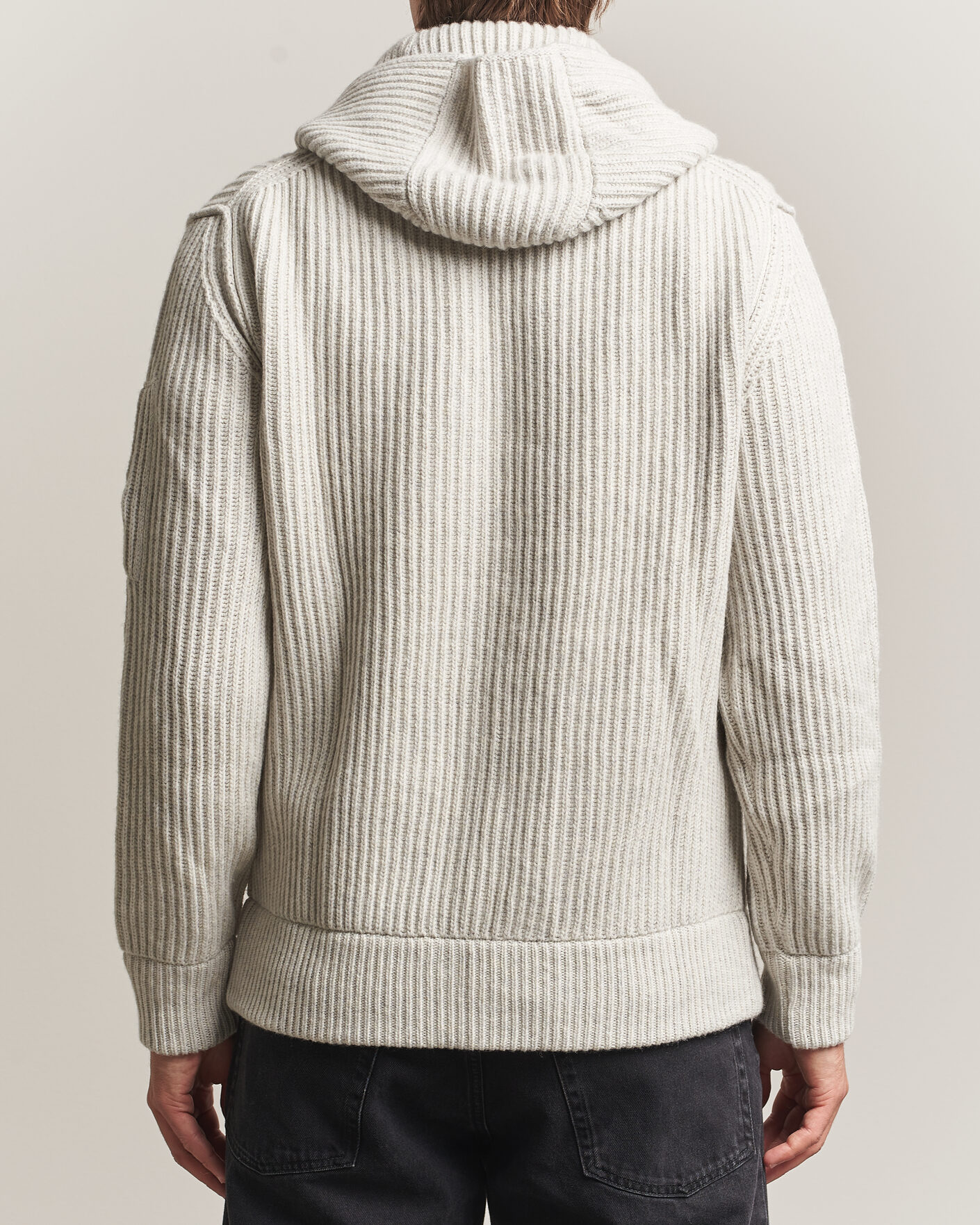 Mies | Puserot | C.P. Company | Heavy Lambswool Hood Zip Light Grey