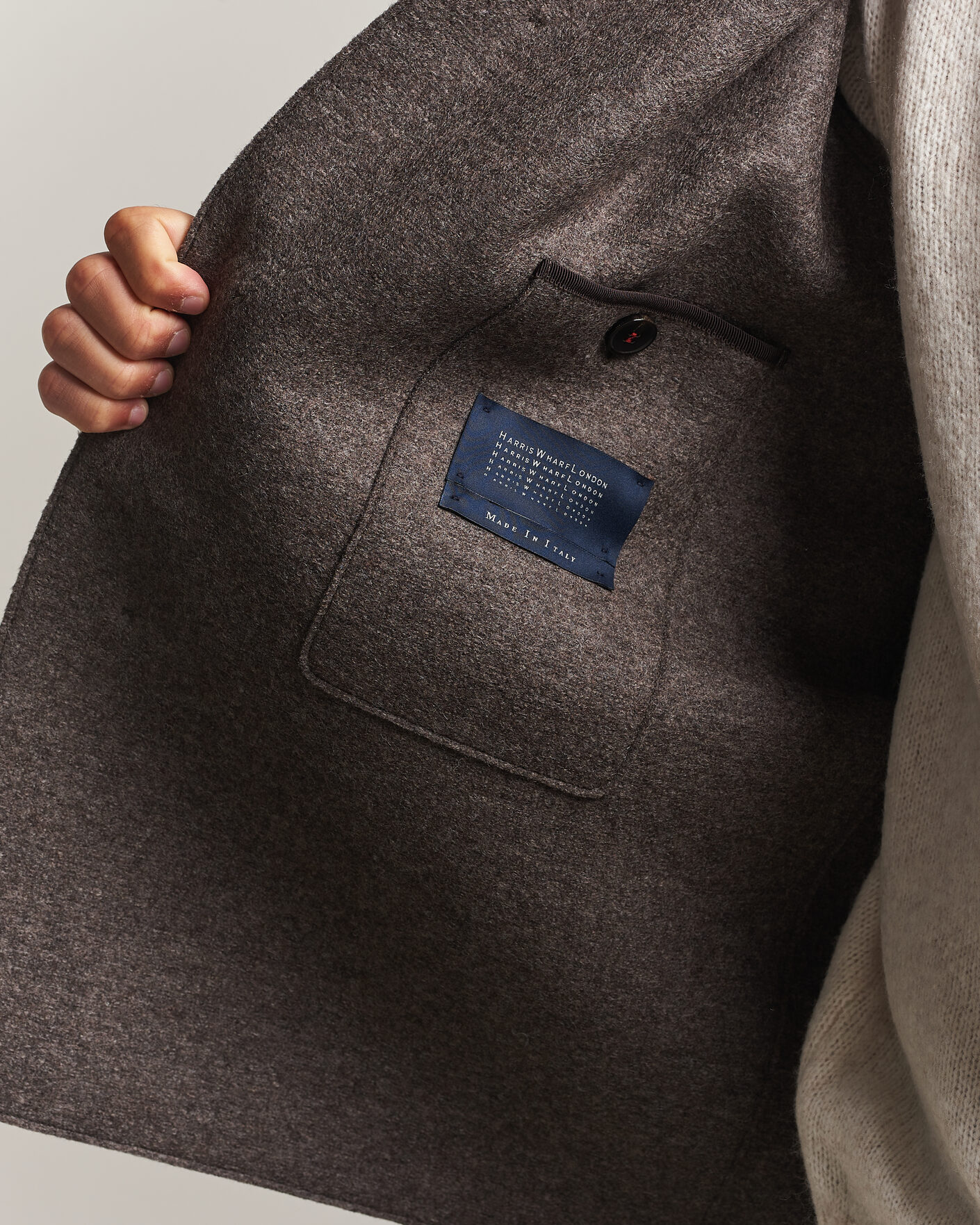 Mies | Takit | Harris Wharf London | Country Wool Jacket Brown/Grey