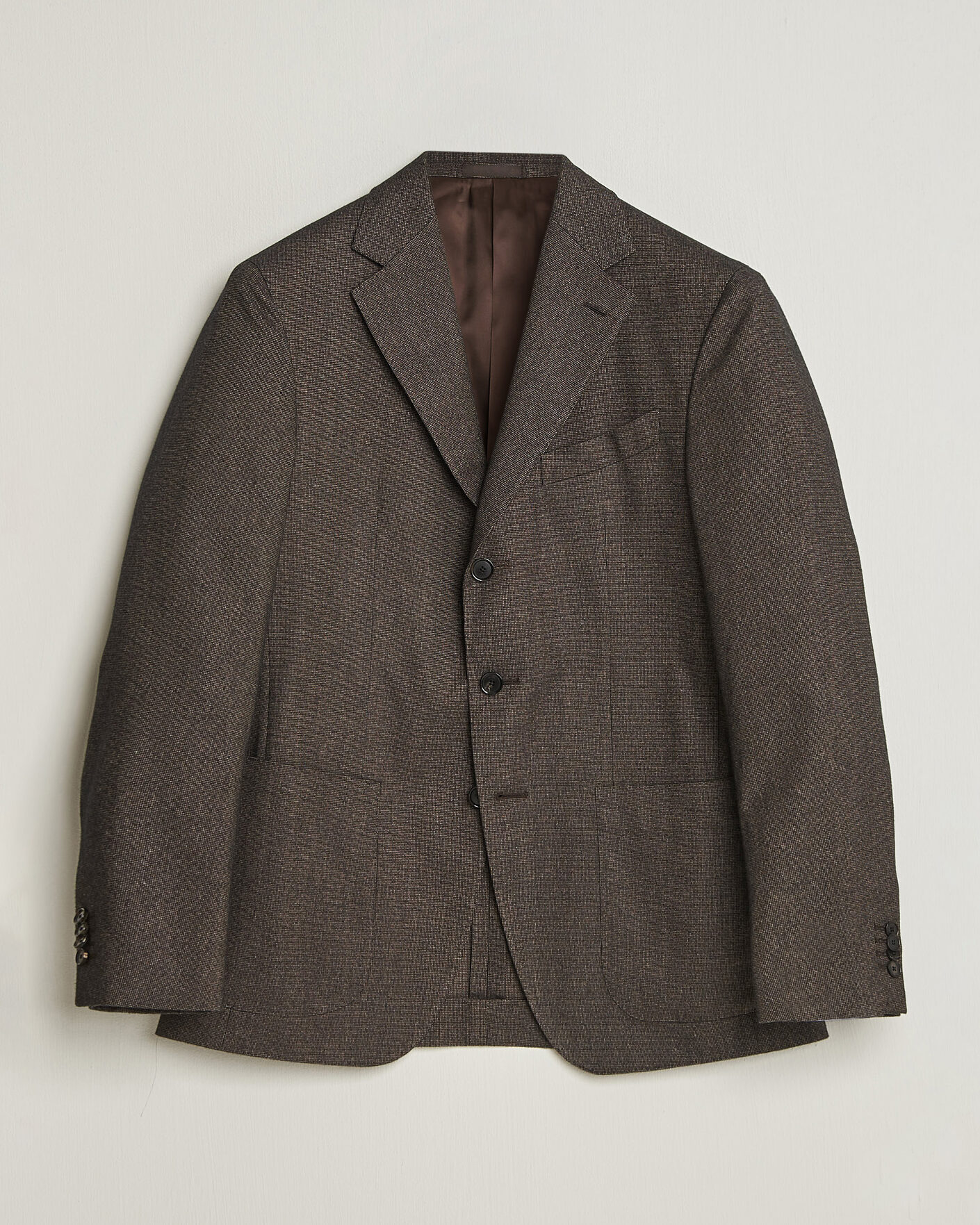 Mies | Pikkutakit | Caruso | Aida Brushed Cotton Blazer Dark Brown