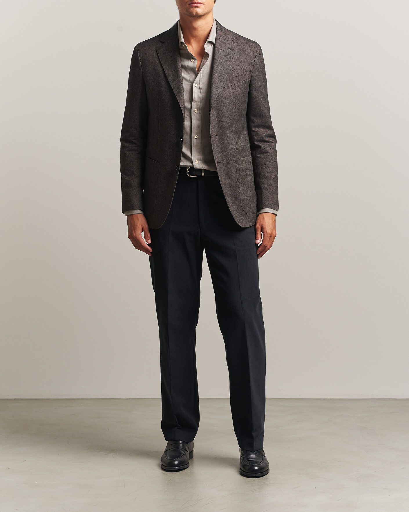 Mies | Pikkutakit | Caruso | Aida Brushed Cotton Blazer Dark Brown