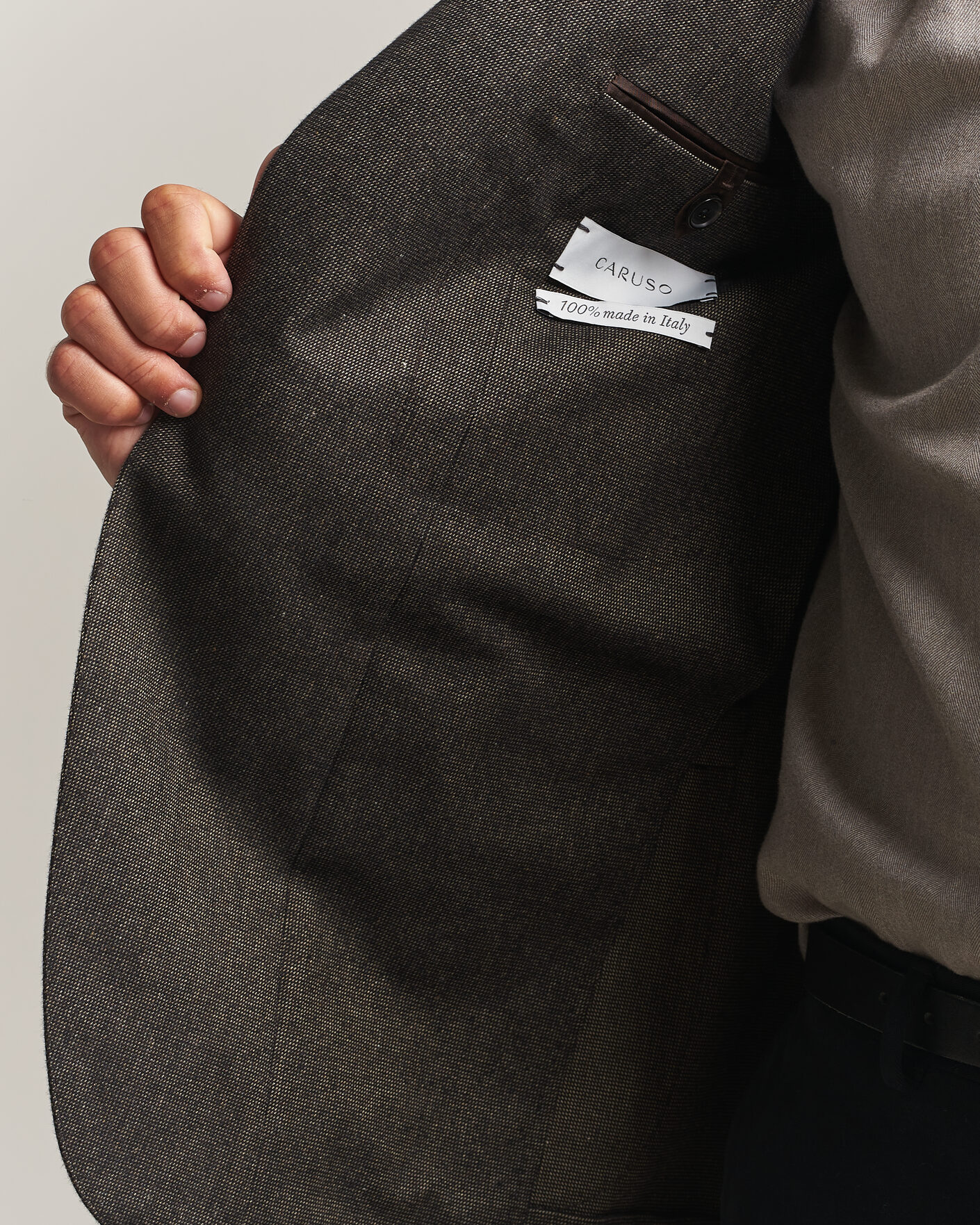 Mies | Pikkutakit | Caruso | Aida Brushed Cotton Blazer Dark Brown