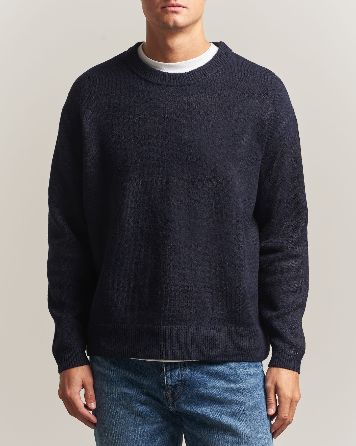 Mies | Puserot | KnowledgeCotton Apparel | Knitted Crewneck Night Sky