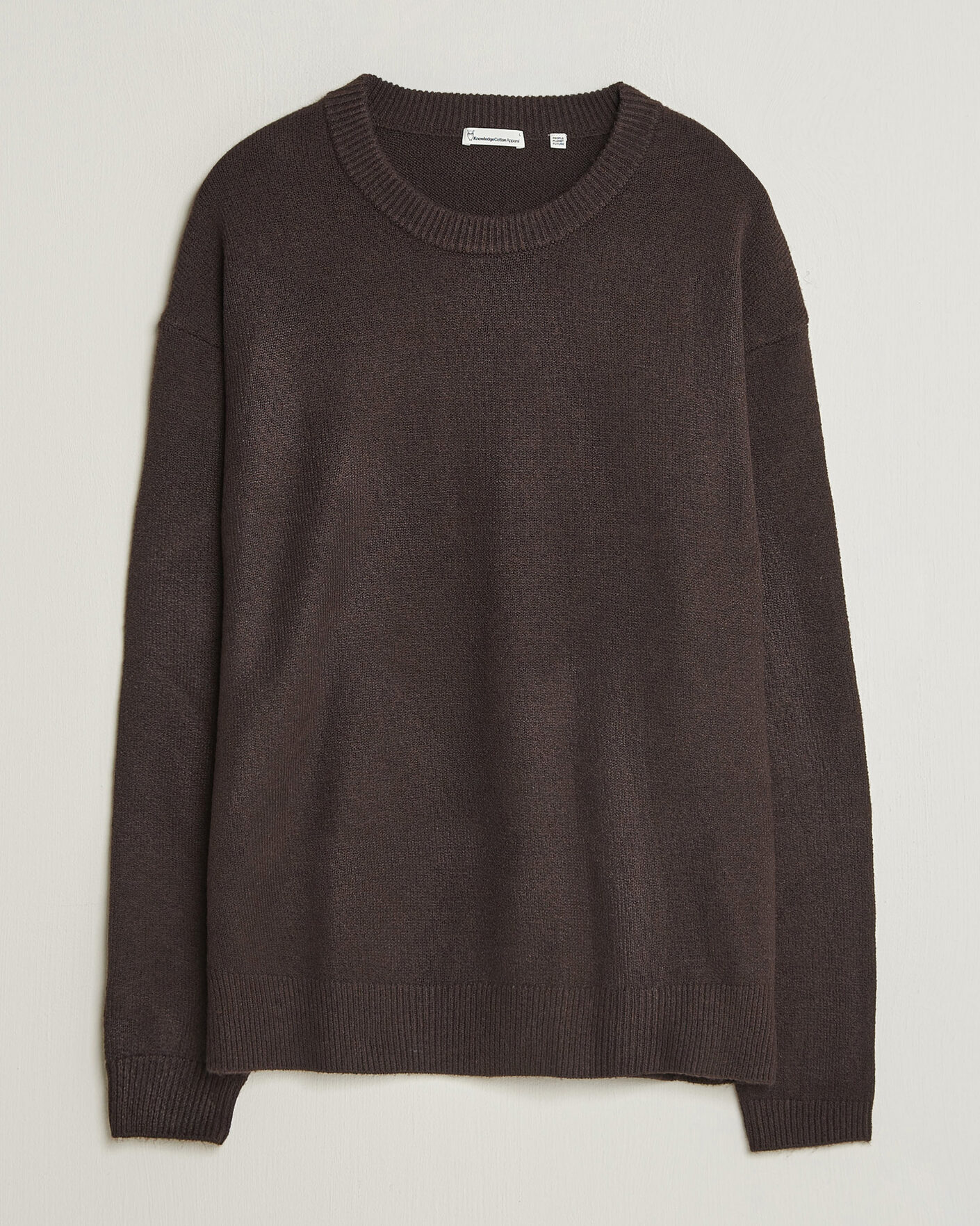 Mies | Puserot | KnowledgeCotton Apparel | Knitted Crewneck Chocolate Tort