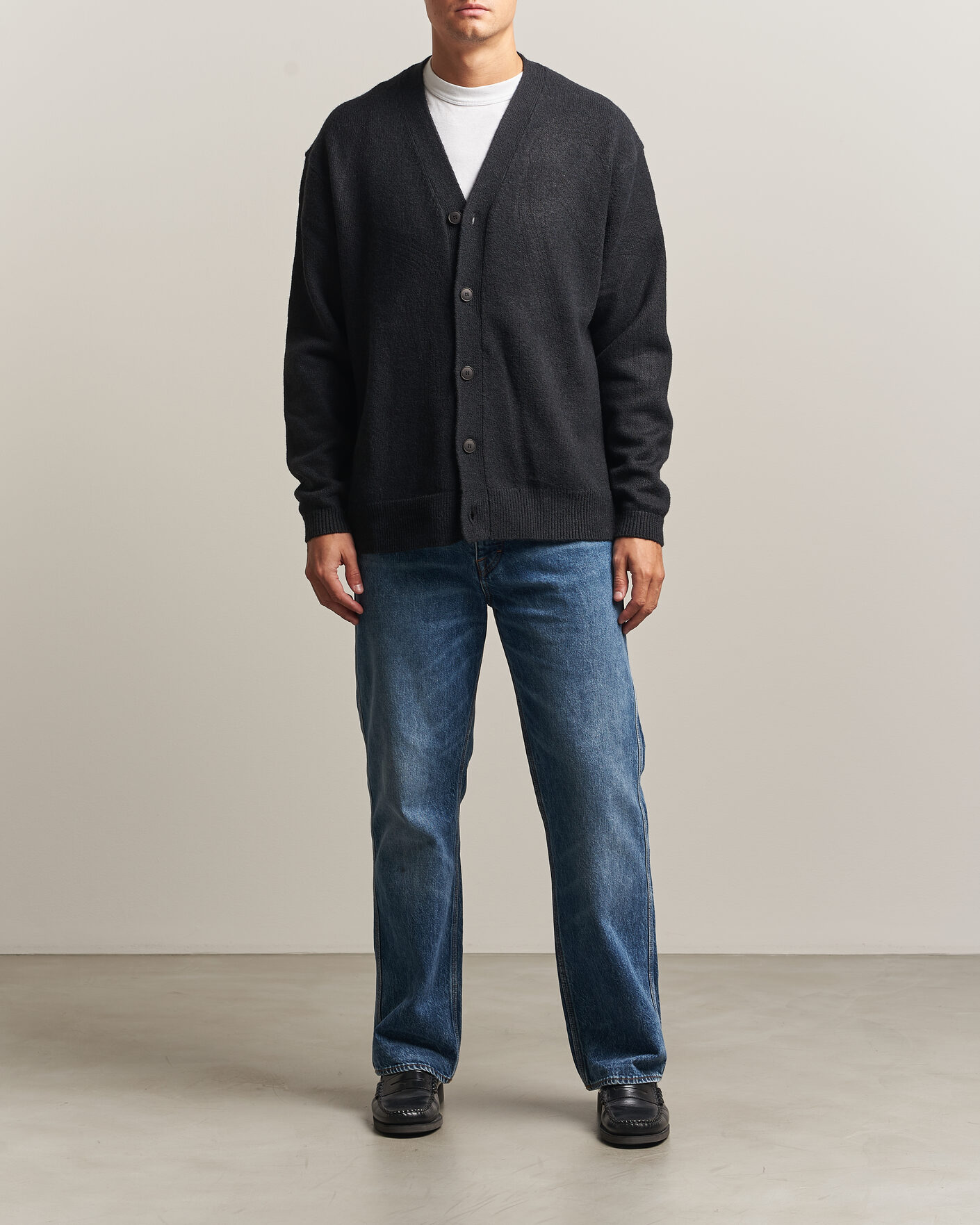 Mies | Puserot | KnowledgeCotton Apparel | Knitted Cardigan Black