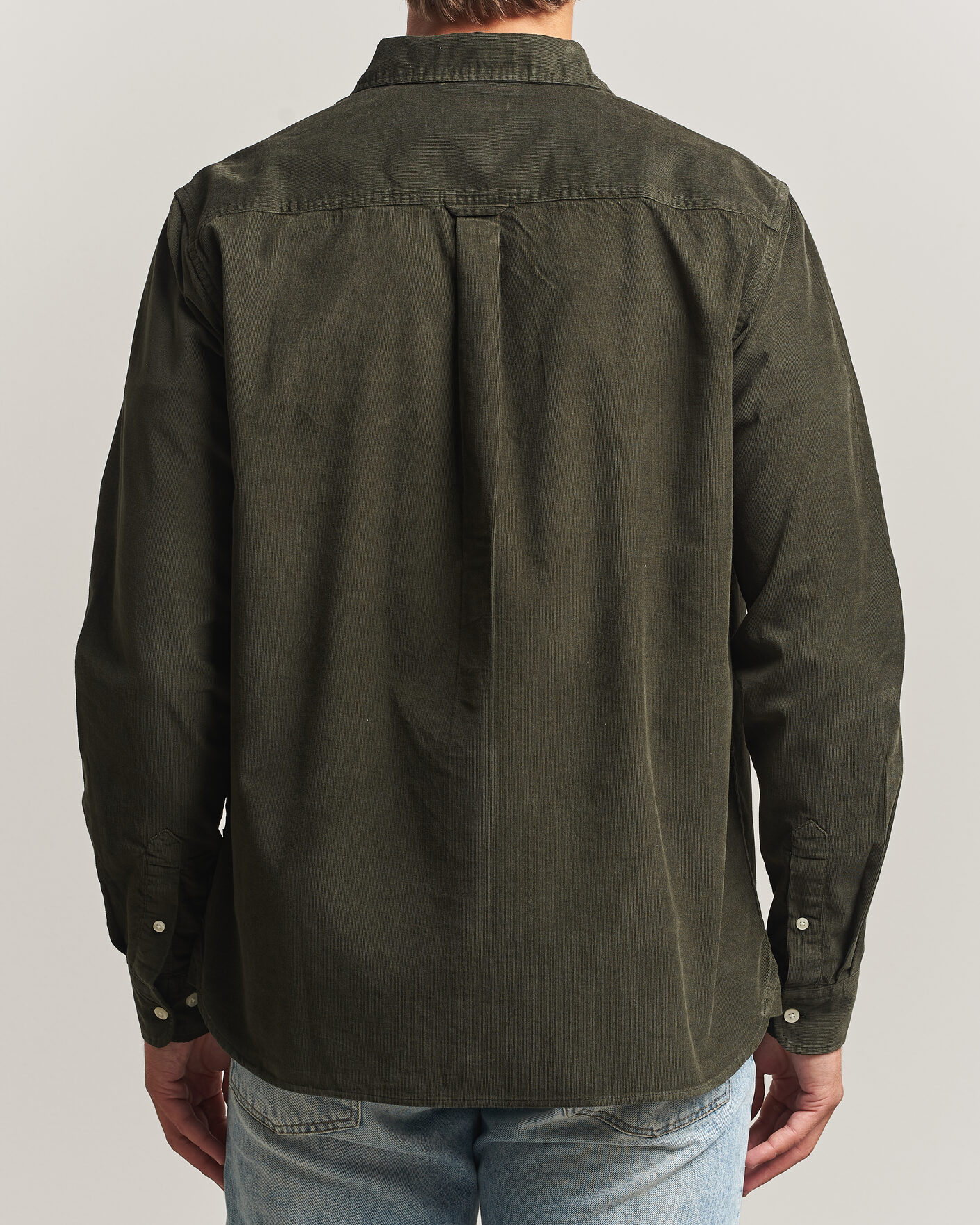 Mies | Kauluspaidat | KnowledgeCotton Apparel | Regular Fit Cord Shirt Forest Night