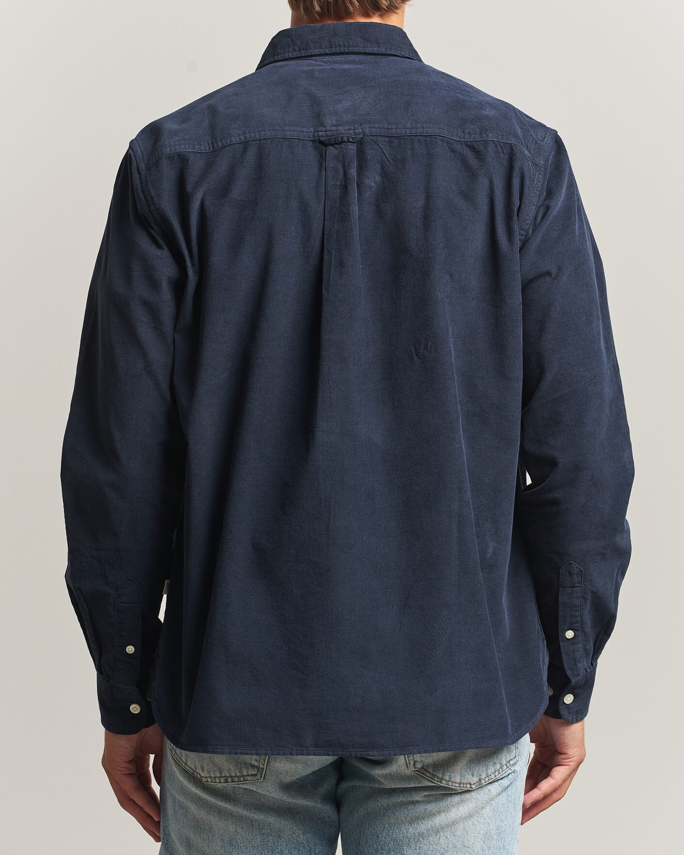 Mies | Kauluspaidat | KnowledgeCotton Apparel | Regular Fit Cord Shirt Night Sky