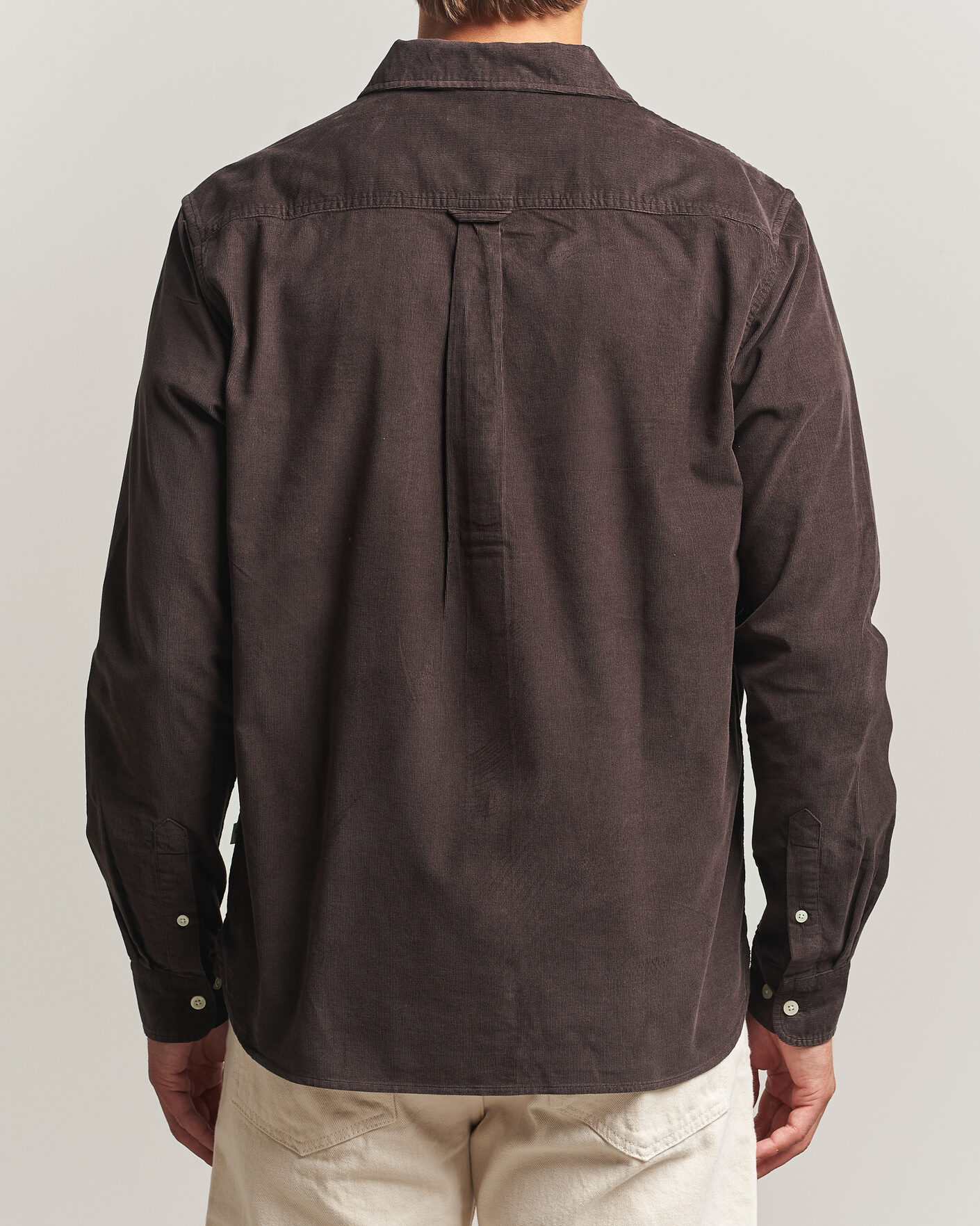 Mies | Kauluspaidat | KnowledgeCotton Apparel | Regular Fit Cord Shirt Chocolate