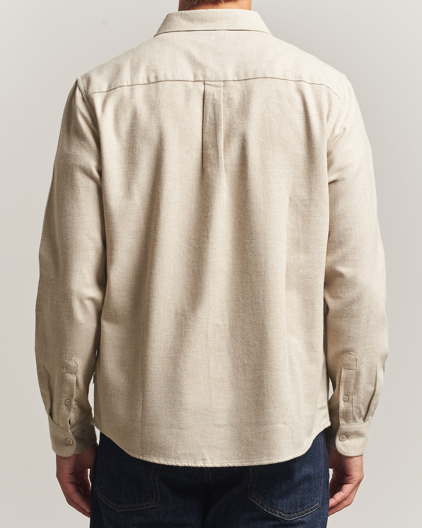 Mies | Kauluspaidat | KnowledgeCotton Apparel | Regular Fit Melange Flannel Shirt Feather Grey