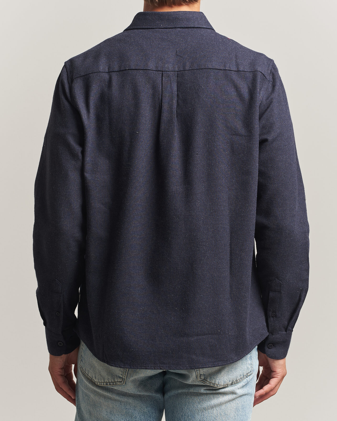 Mies | Kauluspaidat | KnowledgeCotton Apparel | Regular Fit Melange Flannel Shirt Navy
