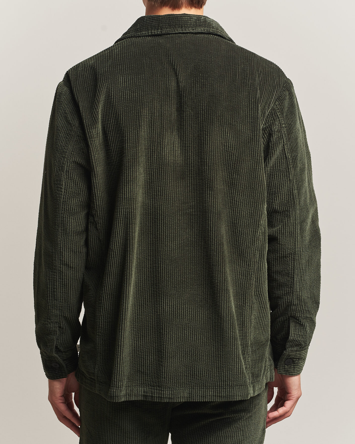 Mies | Kauluspaidat | KnowledgeCotton Apparel | Cotton Corduroy Overshirt Forest Night