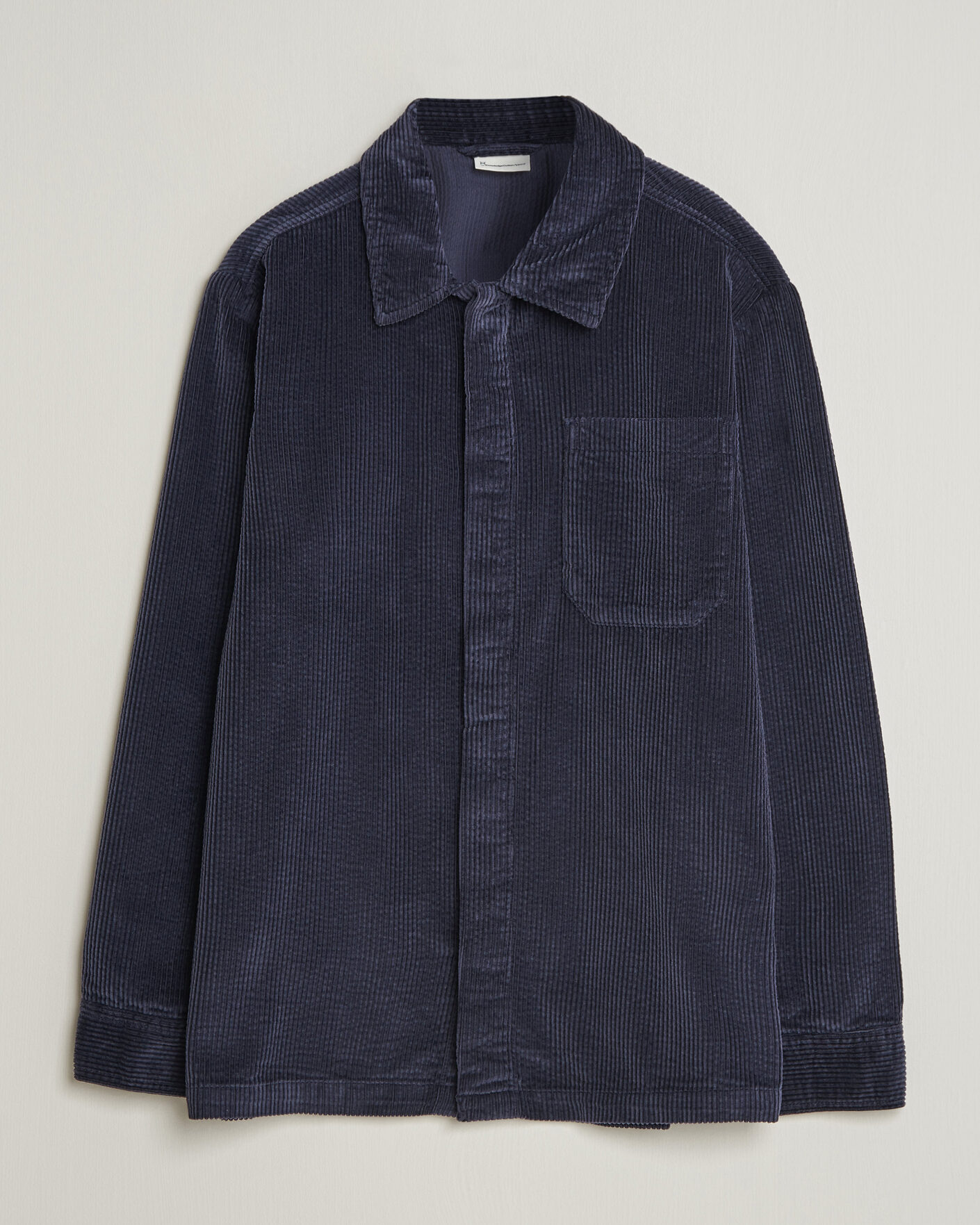 Mies | Kauluspaidat | KnowledgeCotton Apparel | Cotton Corduroy Overshirt Night Sky
