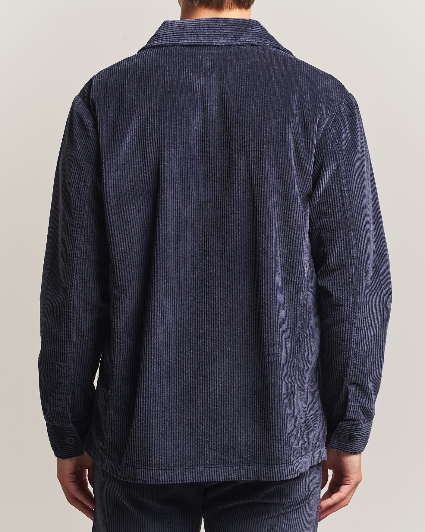 Mies | Kauluspaidat | KnowledgeCotton Apparel | Cotton Corduroy Overshirt Night Sky