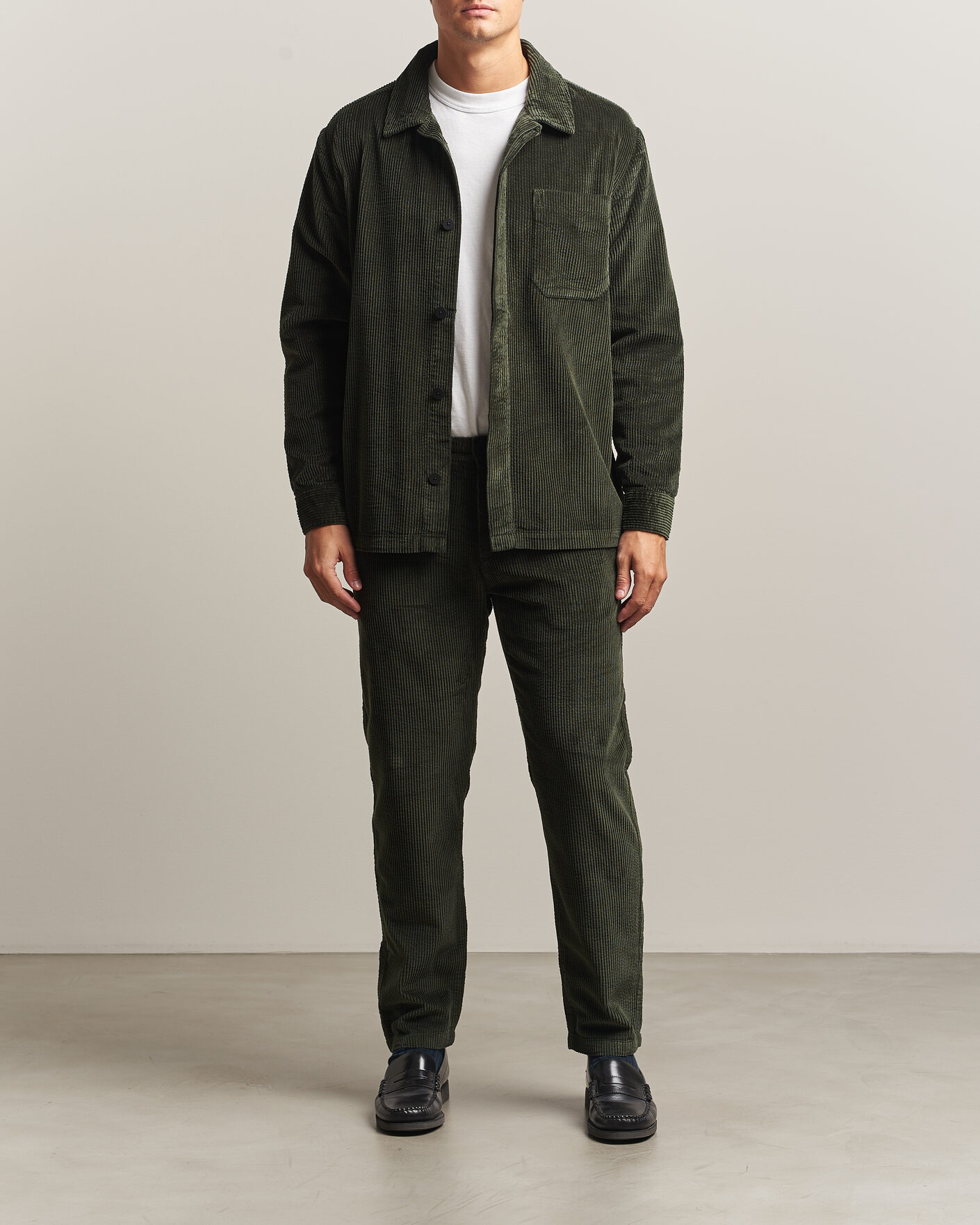 Mies | Housut | KnowledgeCotton Apparel | Chuck Regular Cord Trousers Forest Night