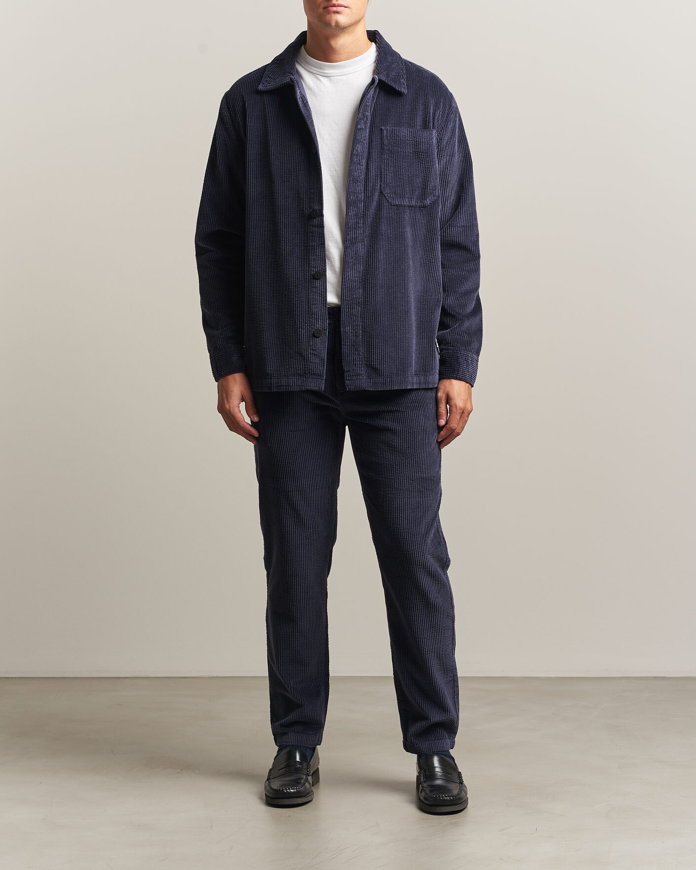 Mies | Housut | KnowledgeCotton Apparel | Chuck Regular Cord Trousers Night Sky