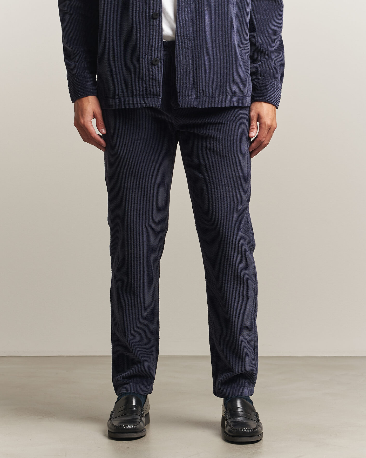 Mies | Housut | KnowledgeCotton Apparel | Chuck Regular Cord Trousers Night Sky