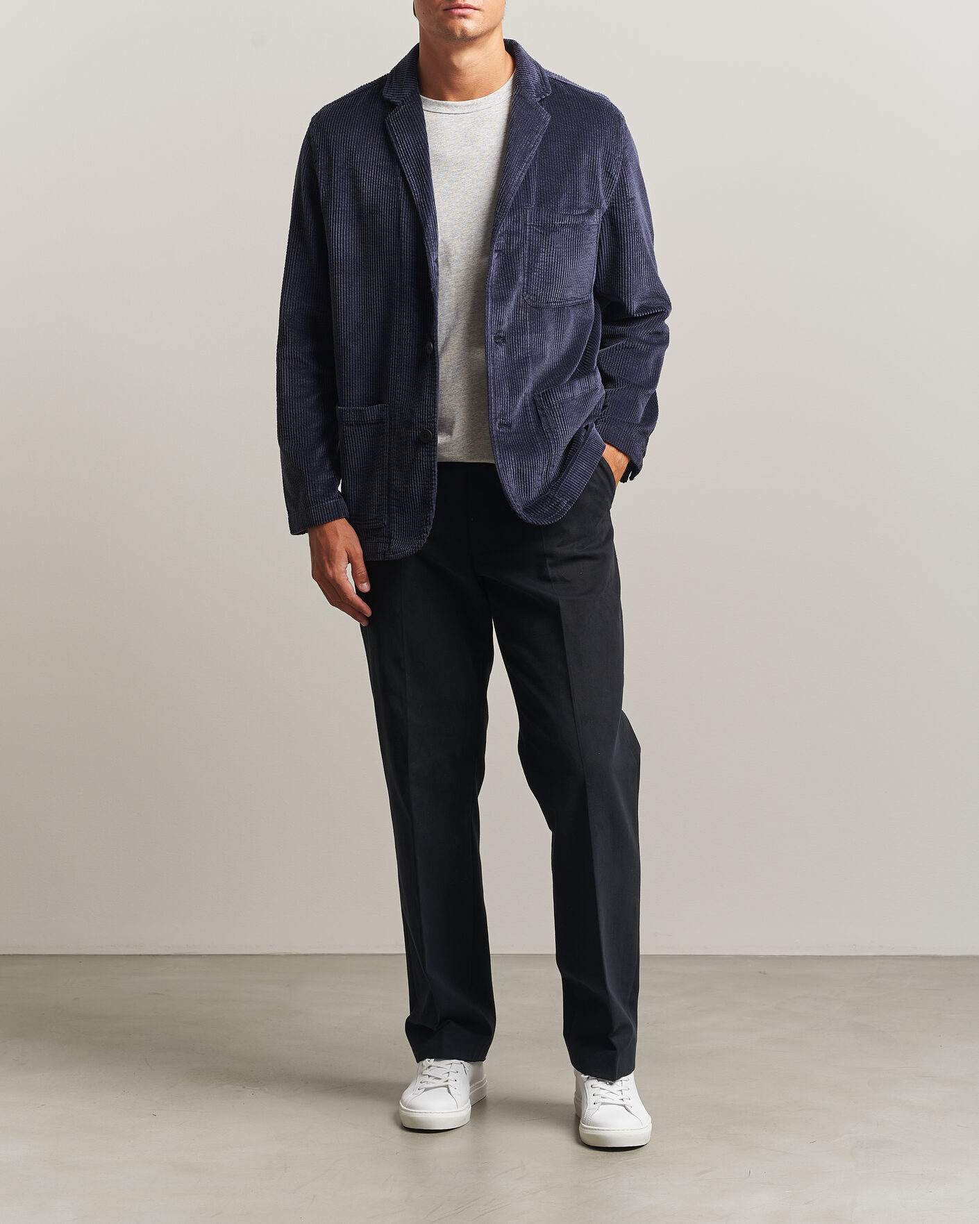 Mies | Pikkutakit | KnowledgeCotton Apparel | Cotton Corduroy Blazer Night Sky